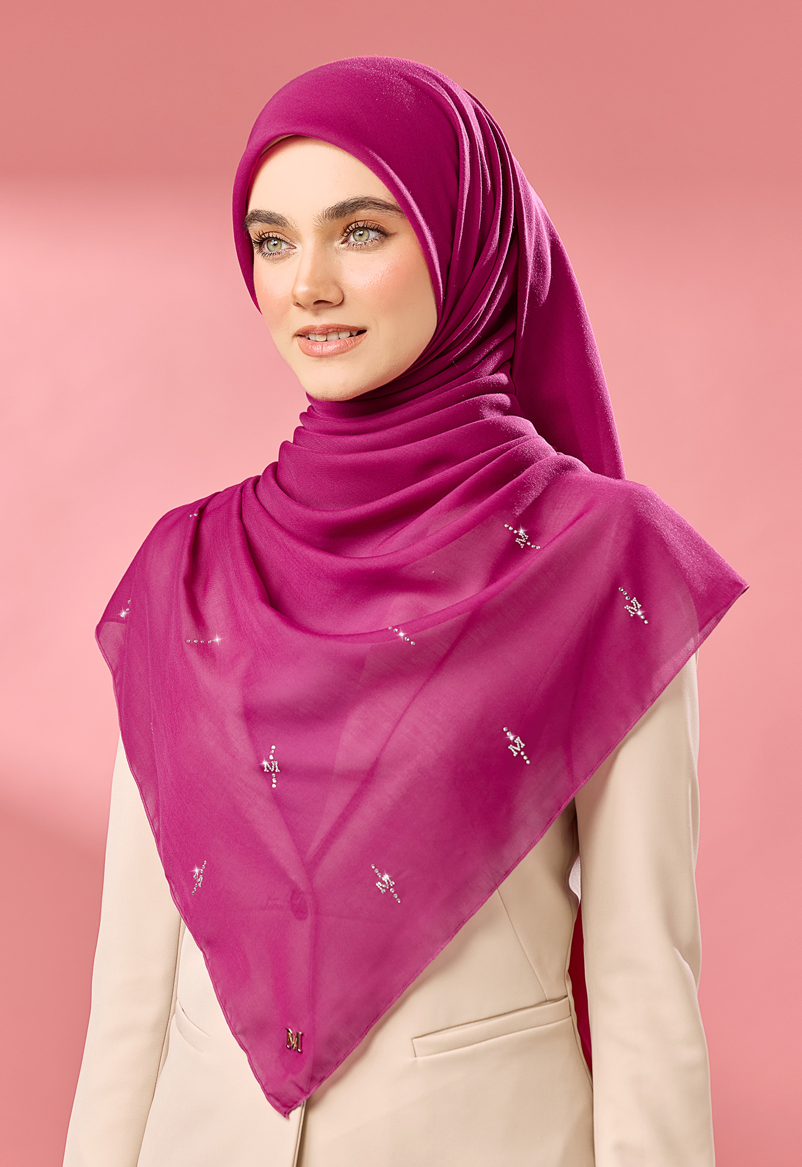 SURI PLAIN STONE - MAGENTA