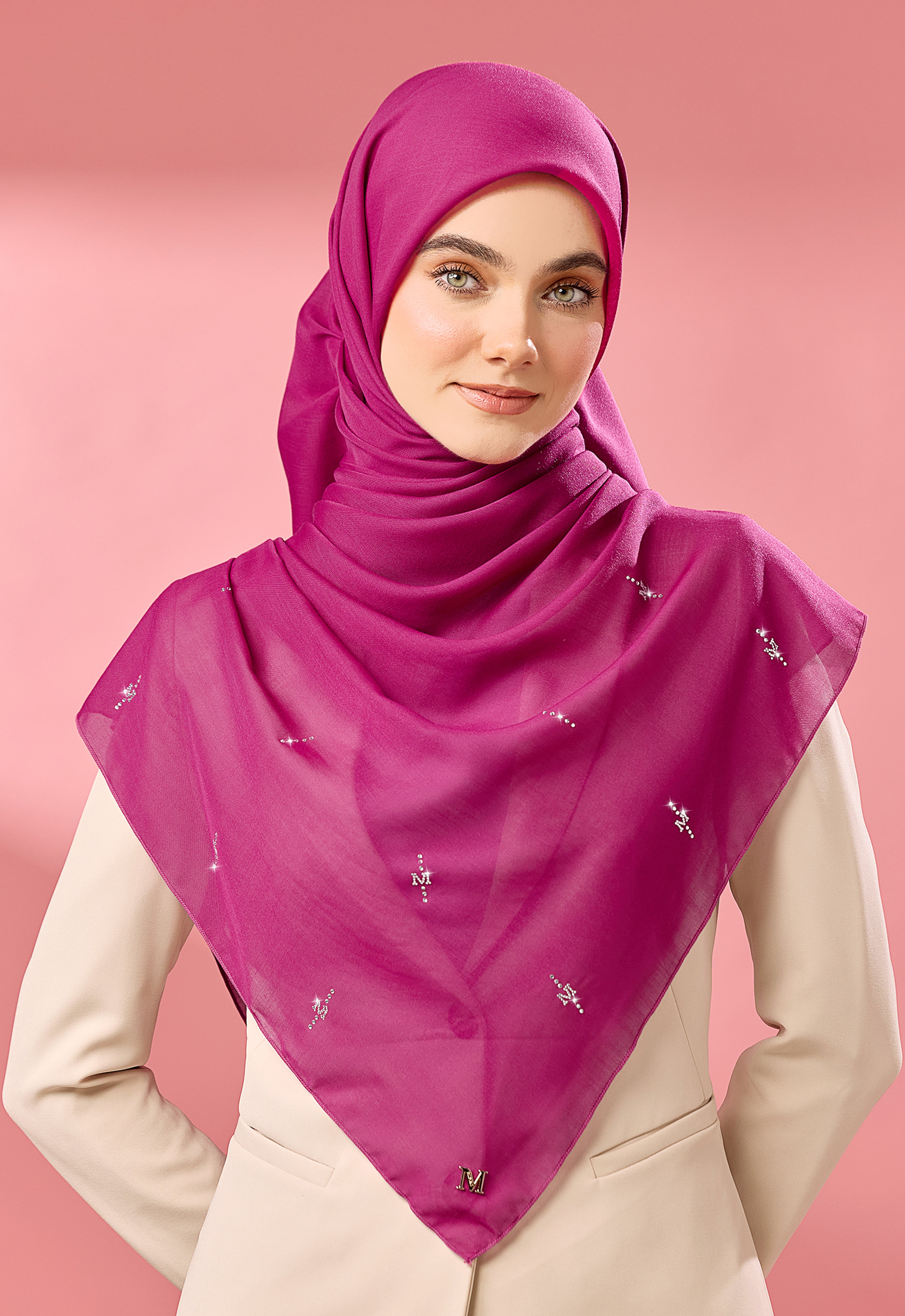 SURI PLAIN STONE - MAGENTA