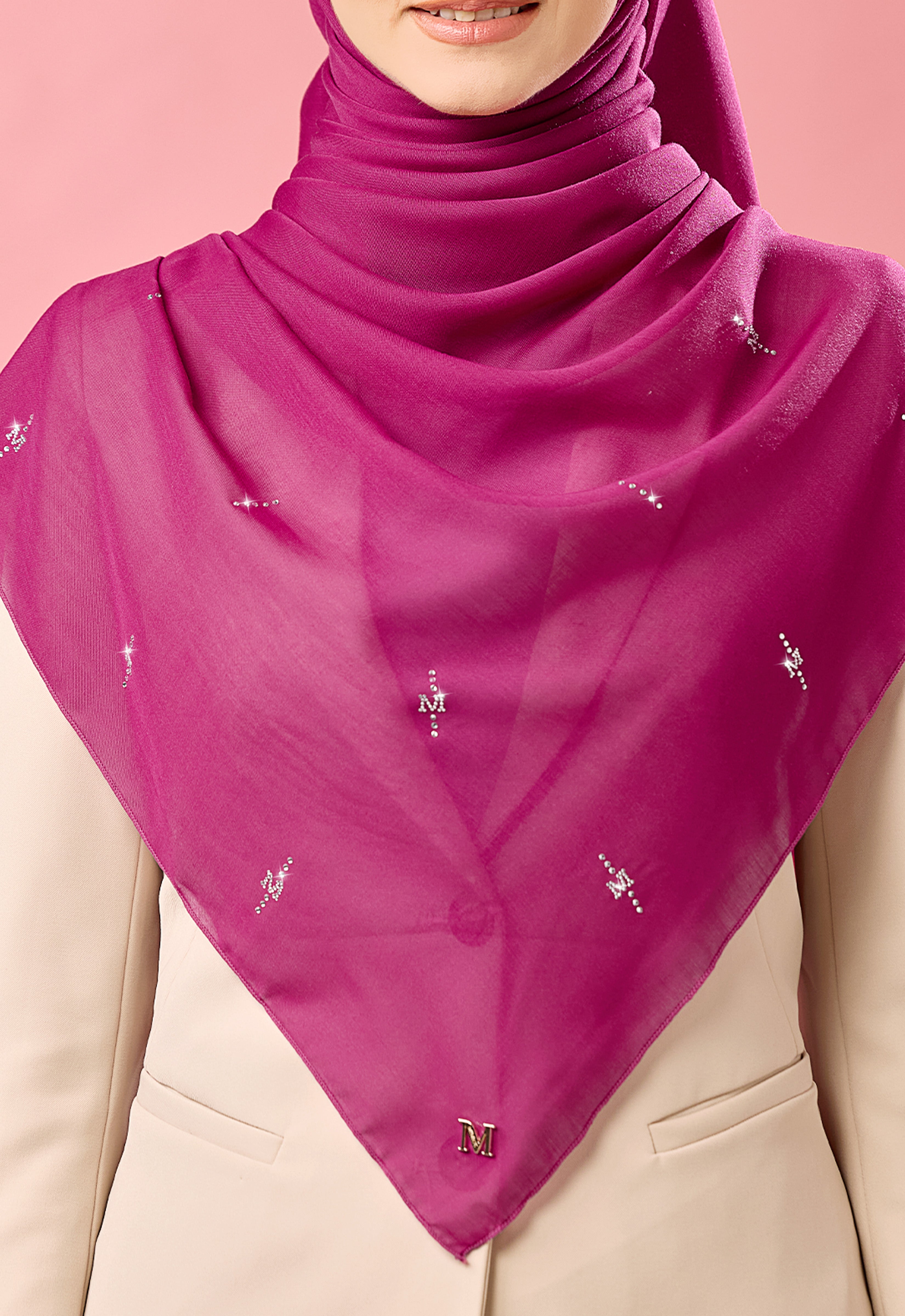 SURI PLAIN STONE - MAGENTA
