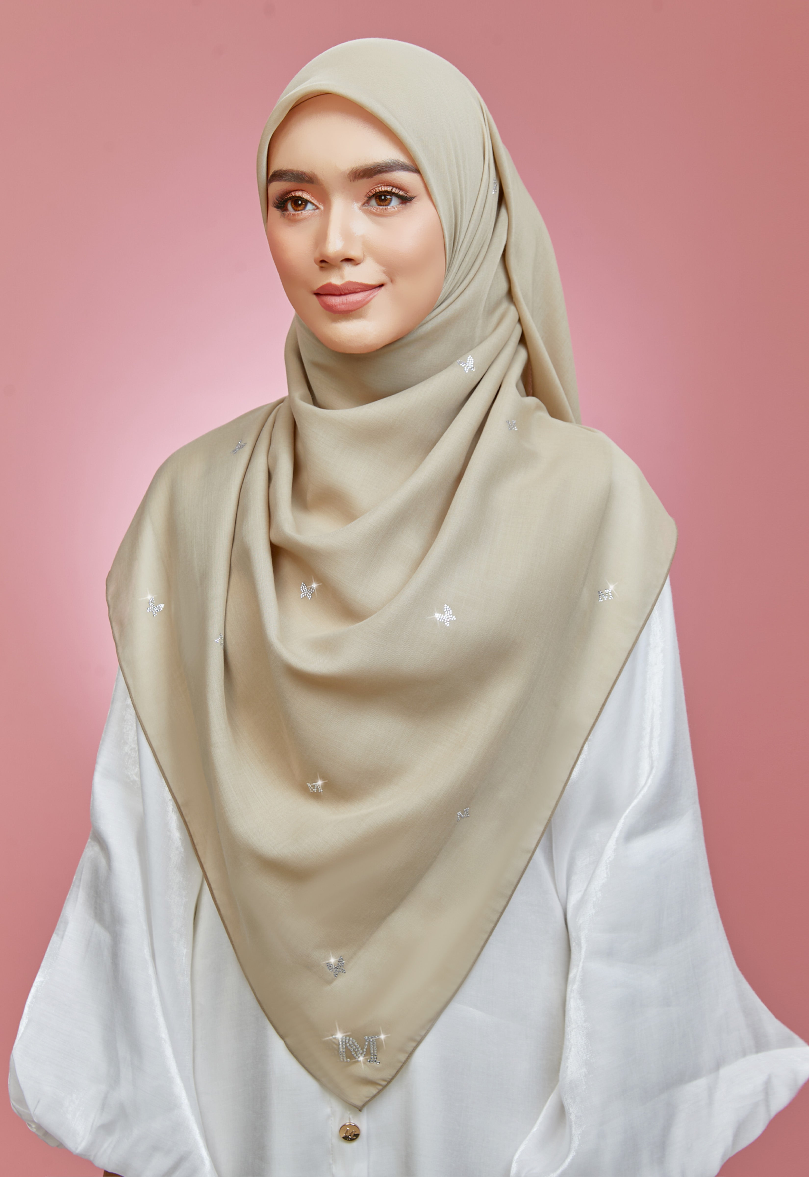 PLAIN BUTTERFLY STONE BAWAL - TAUPE