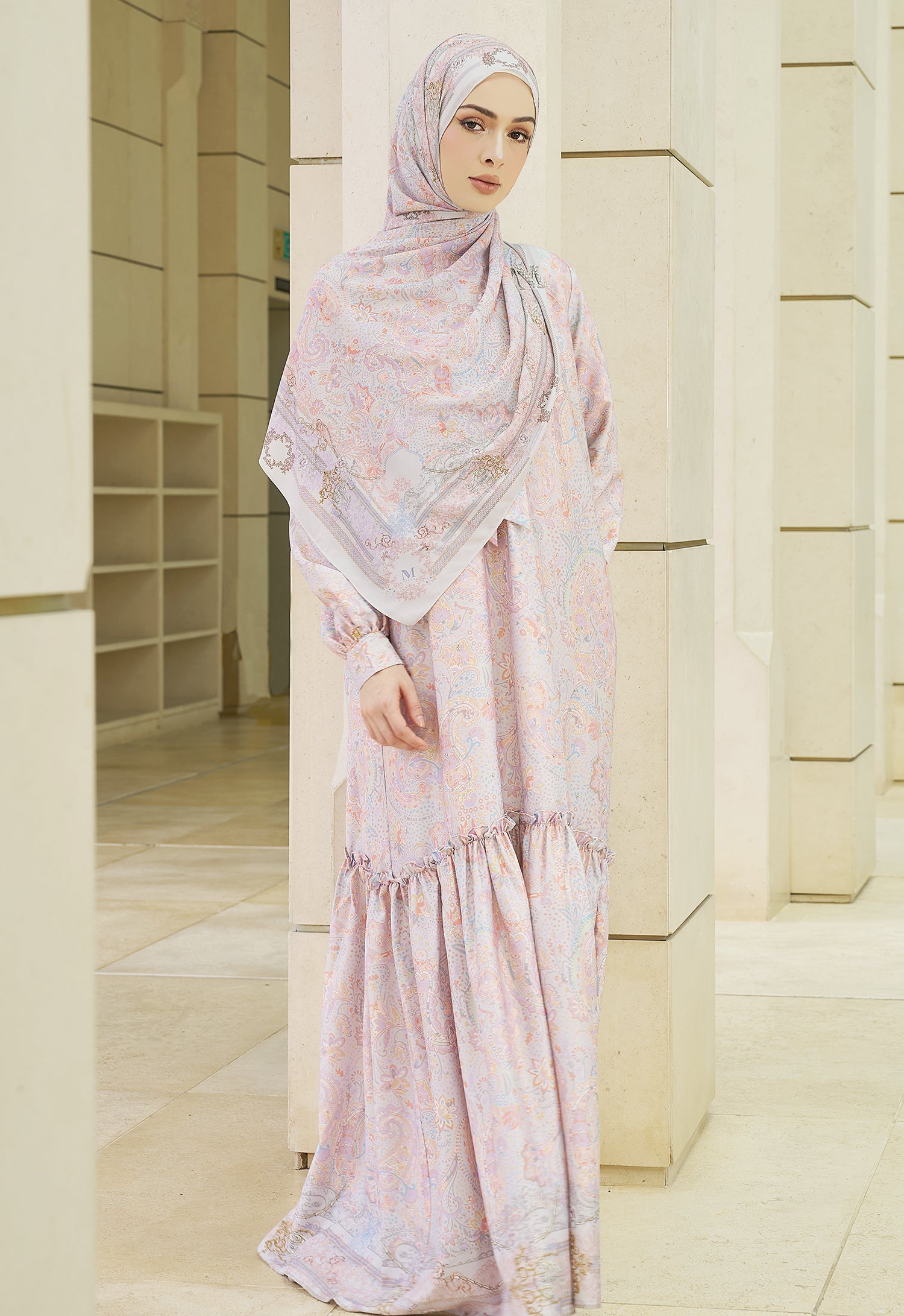 JIWA PRINTED DRESS CARISSA - SILVER