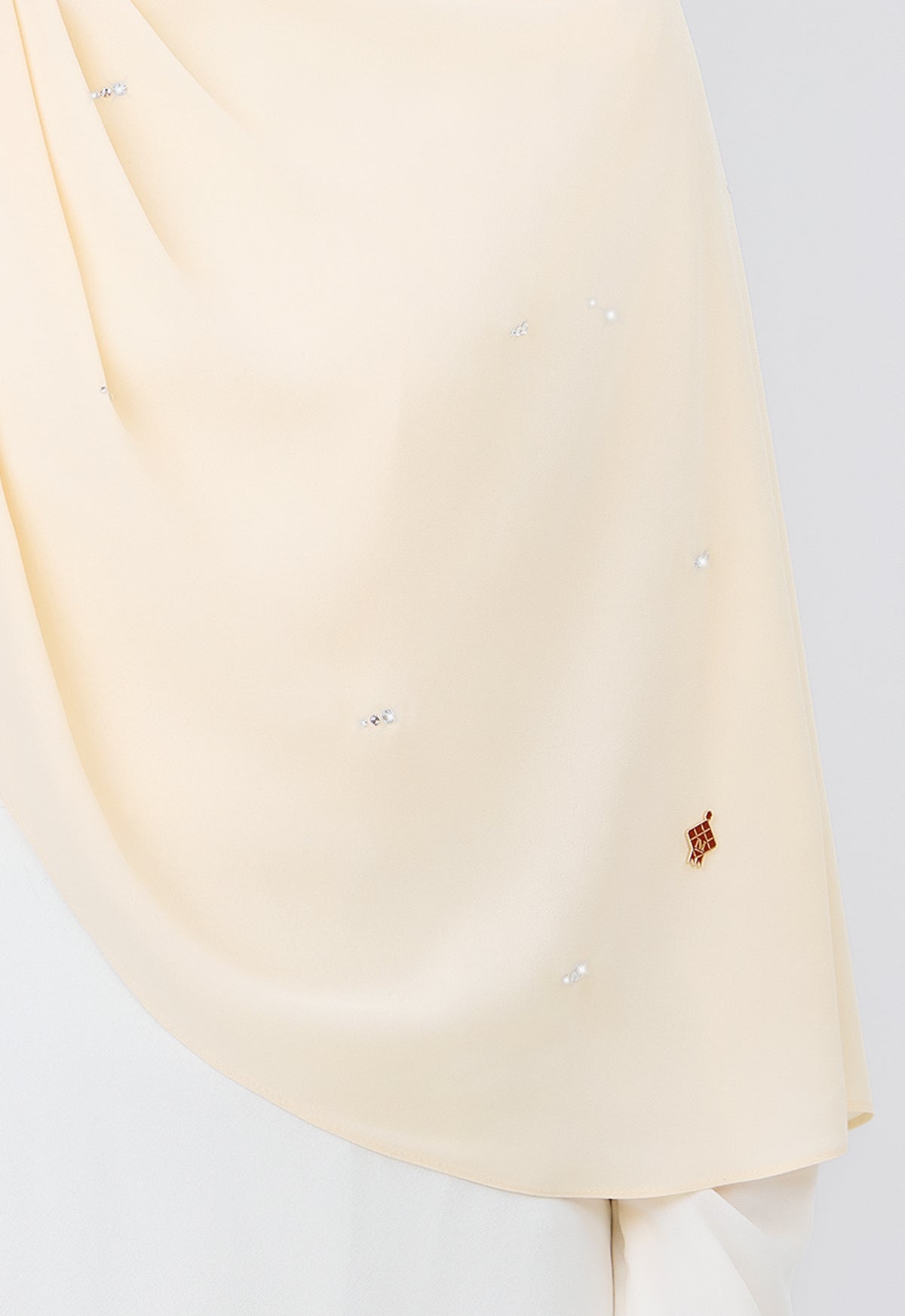 MINAZ HIJAB | SETULUS RAYA PLAIN STONE SHAWL - CREAM