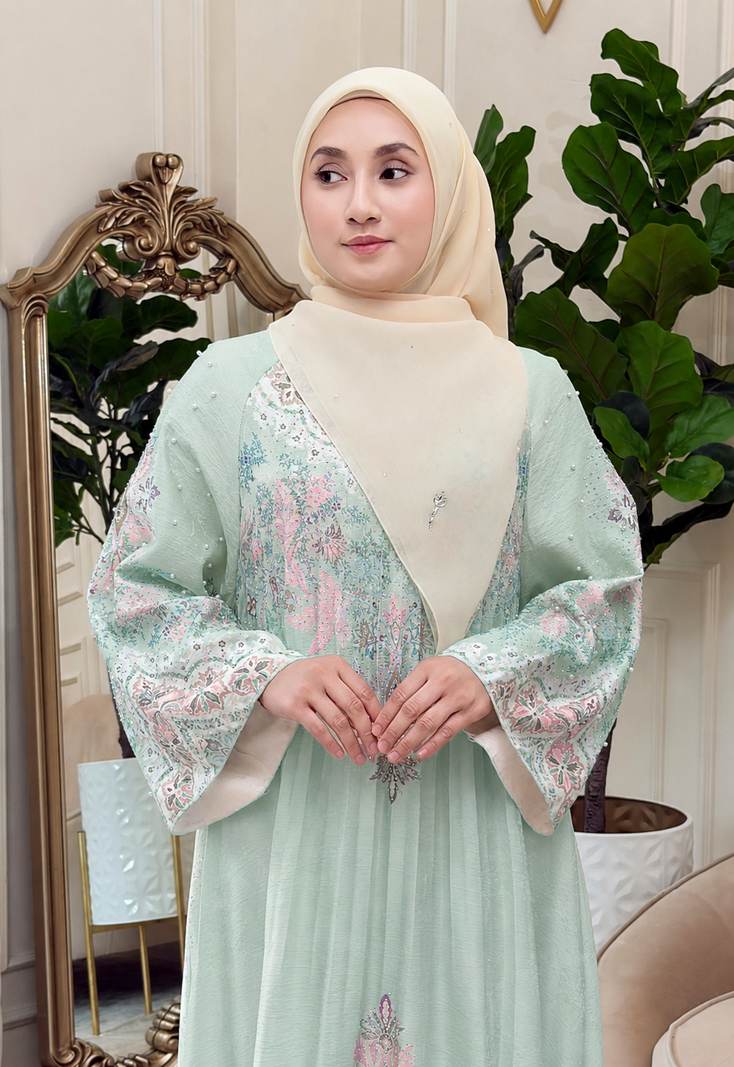 CAMILA JALABIYA PLEATED PRINTED - TIFFANY