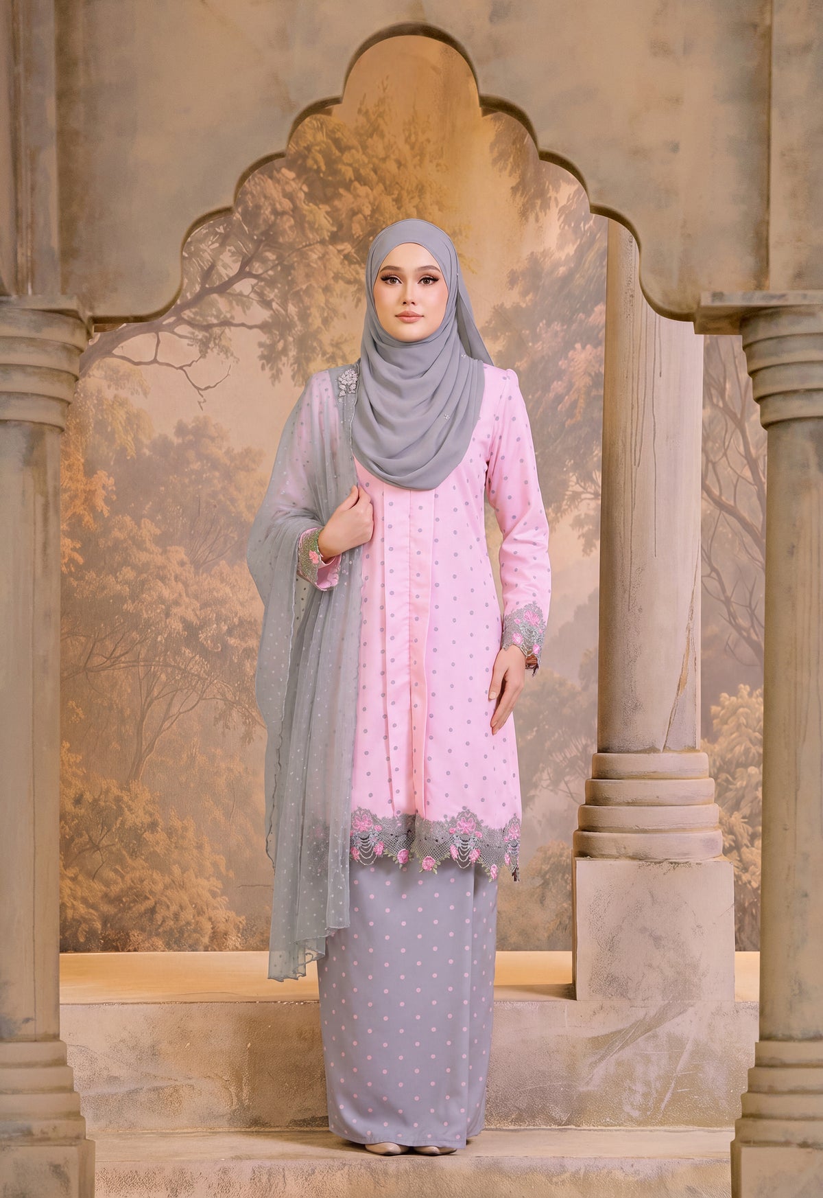 CLASSIC SERIES | DAYANG KEBAYA - PINK GREY