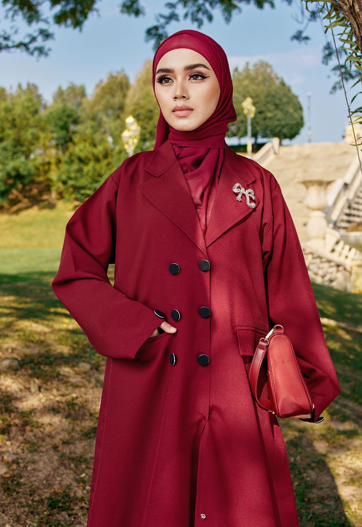HADYAA CLASSIC ABAYA - MAROON