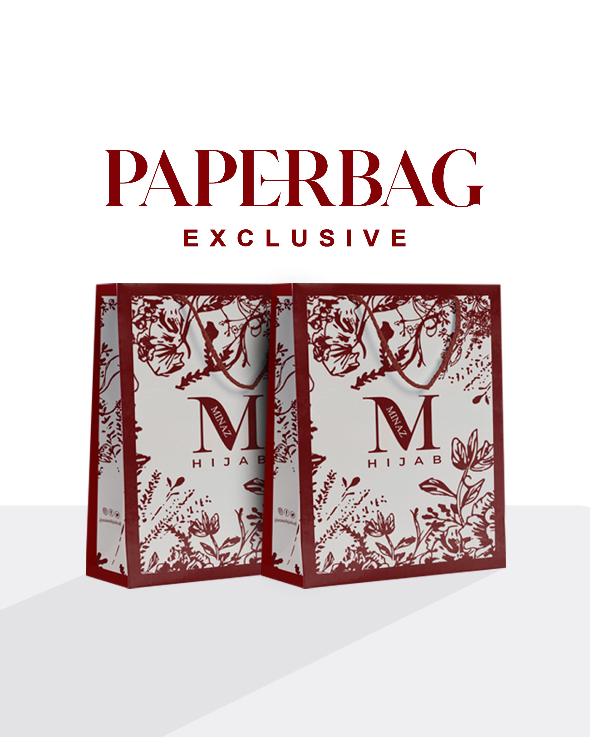 MINAZ HIJAB PAPER BAG 2025 - MAROON CREAM