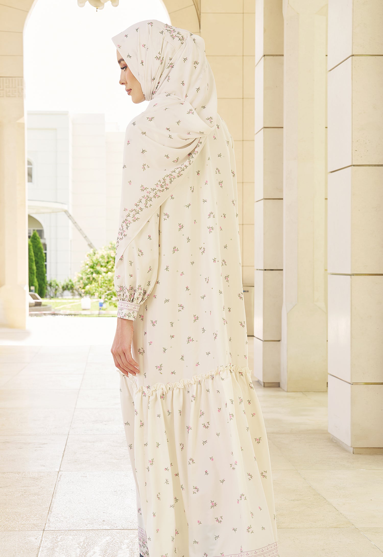 JIWA PRINTED DRESS JESNITA - CREAMY WHITE