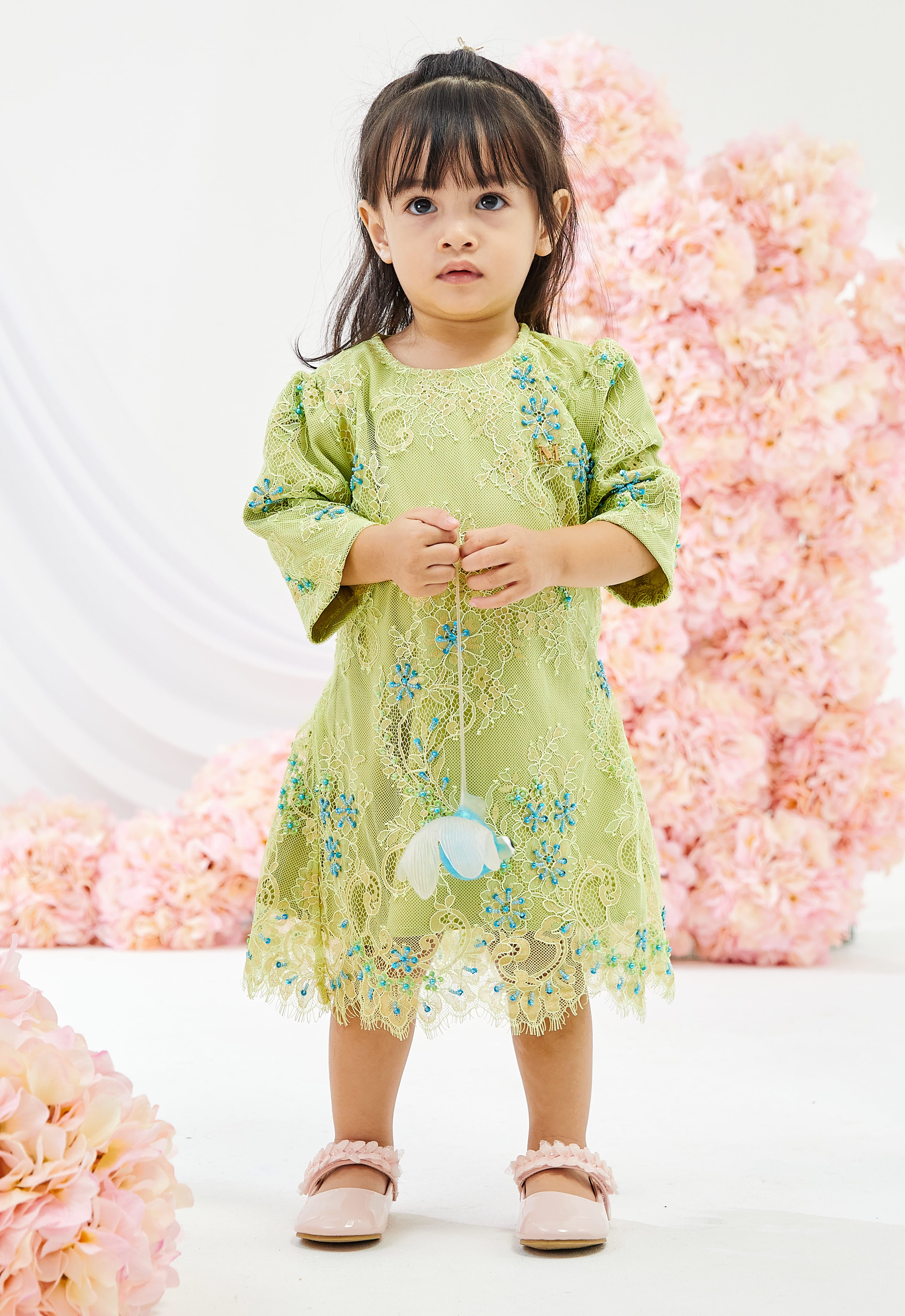 BABY JUWITA CYNARA DRESS - YELLOW GREEN