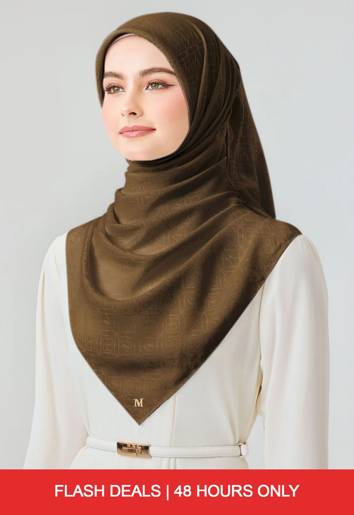 RHEA PLAIN JACQUARD - OLIVE BROWN