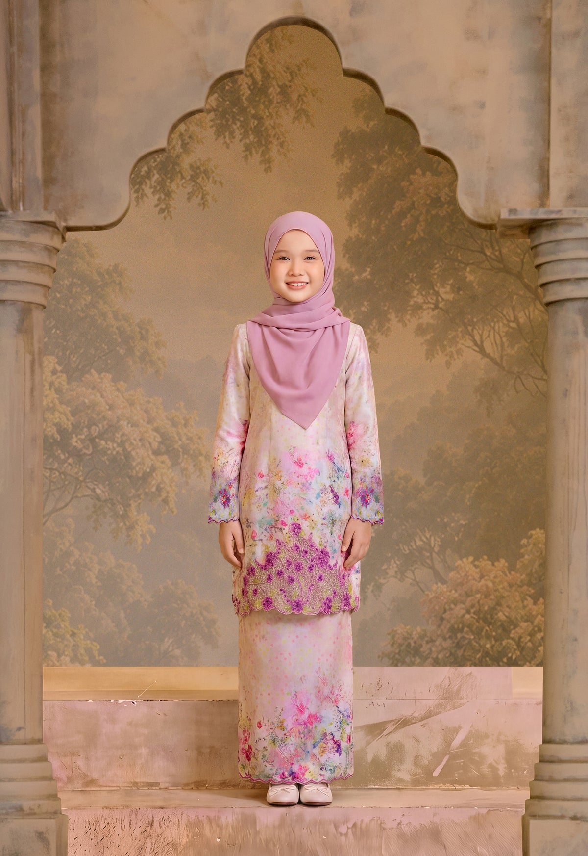 KEMBOJA SERIES | KEMBOJA KURUNG MODERN KIDS - RAINBOW YELLOW