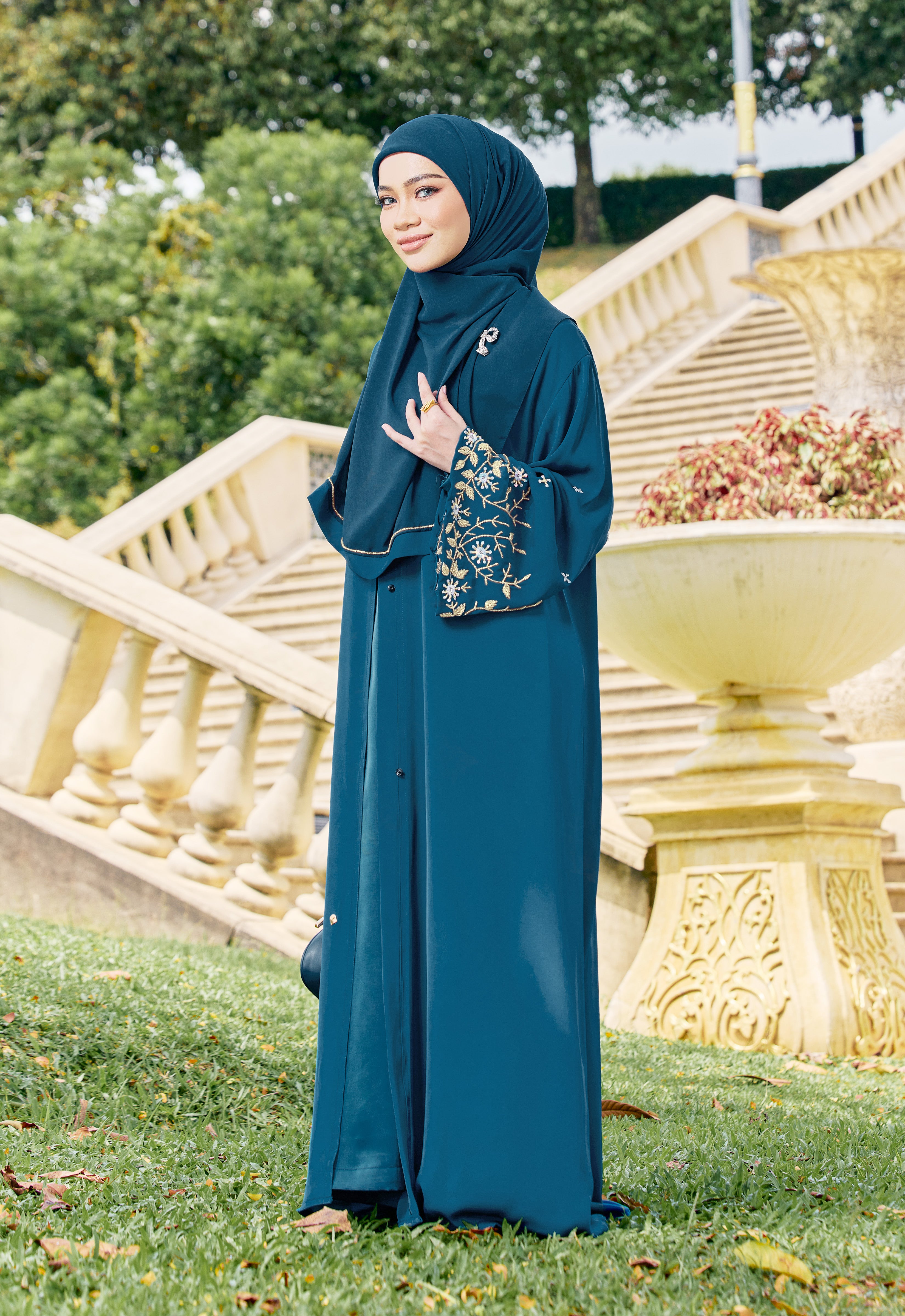 KHATREENA ABAYA - TURQUOISE