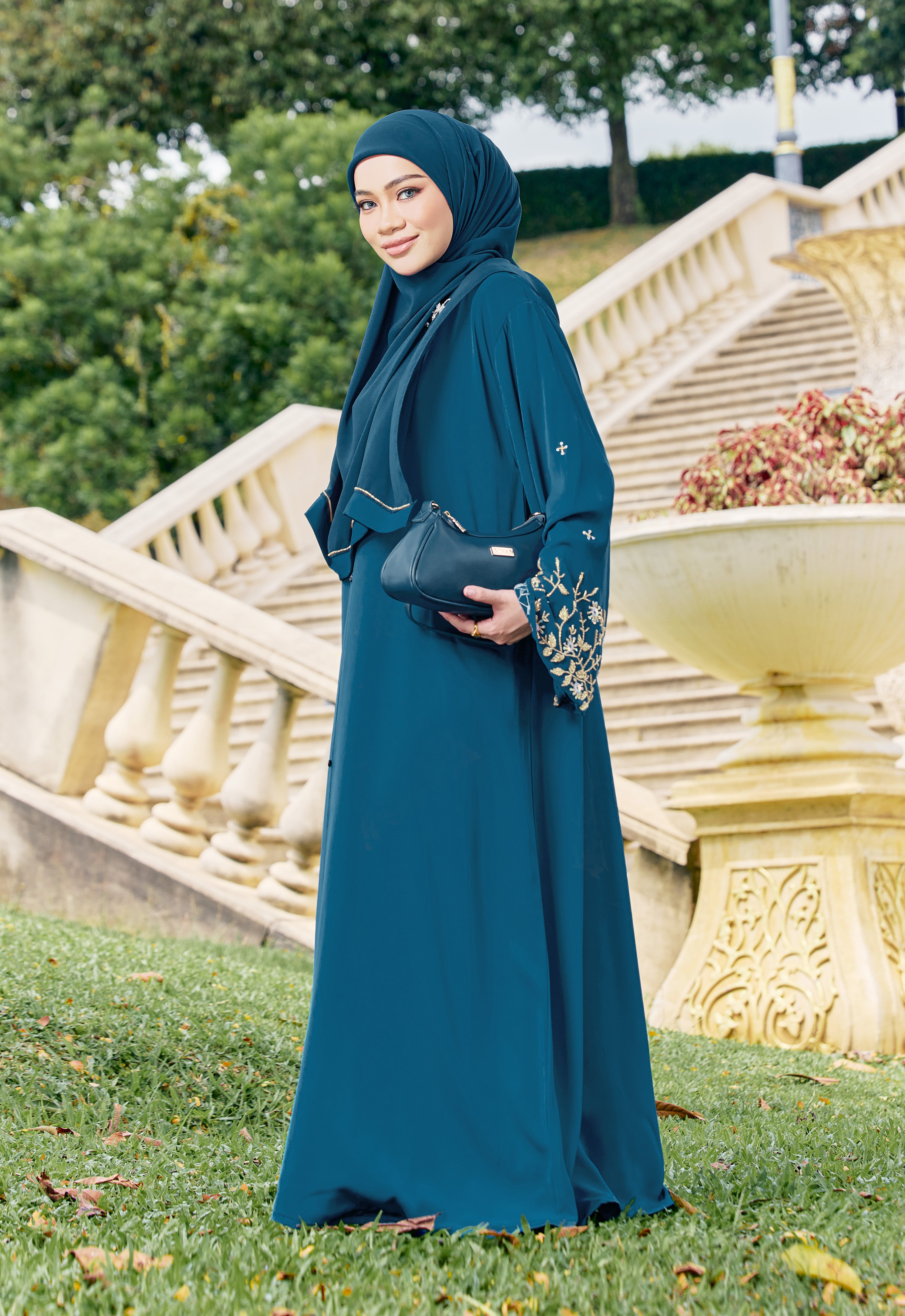 KHATREENA ABAYA - TURQUOISE
