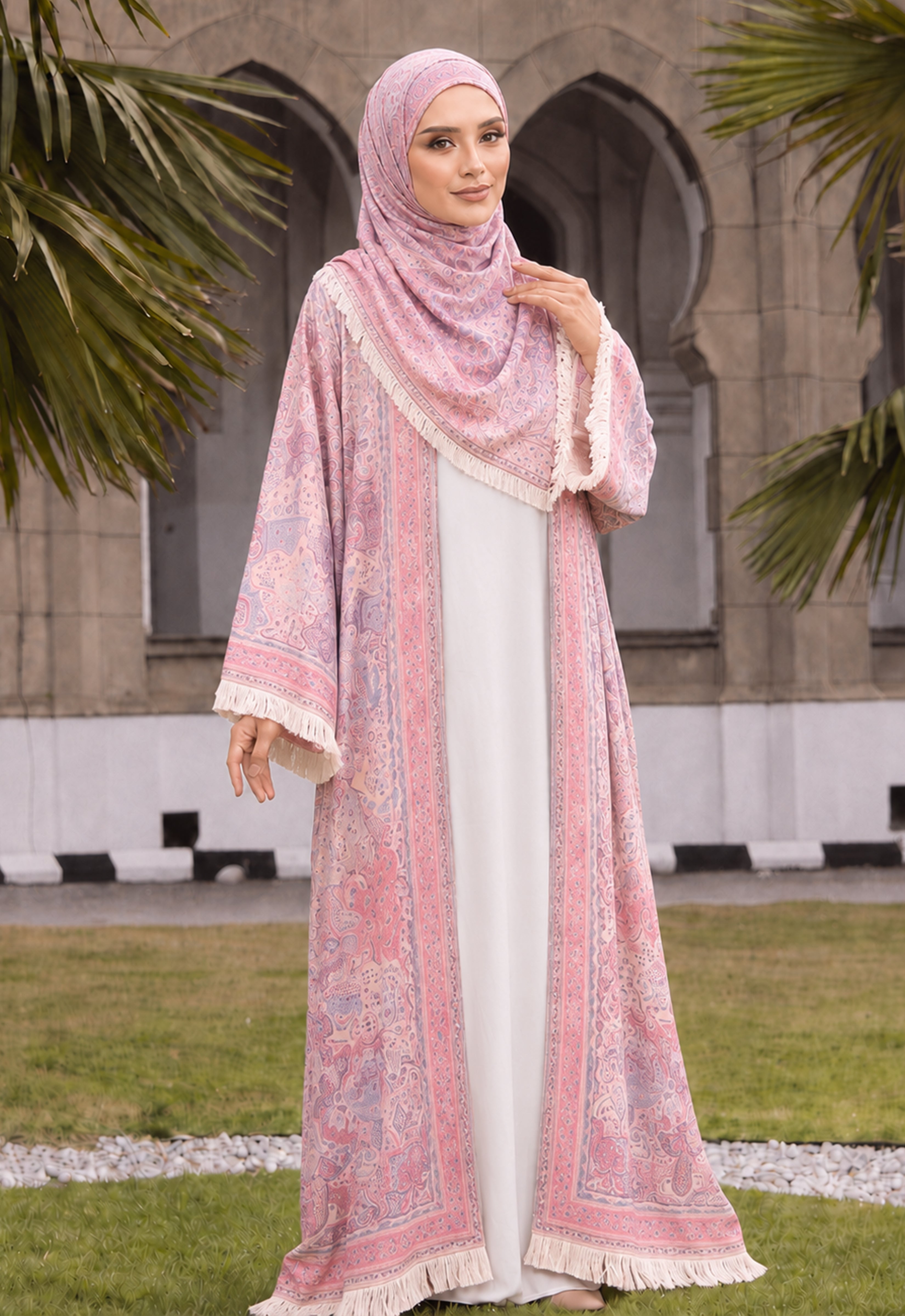 MINAZ JALABIYA | PASHMINA ABAYA - ROSE