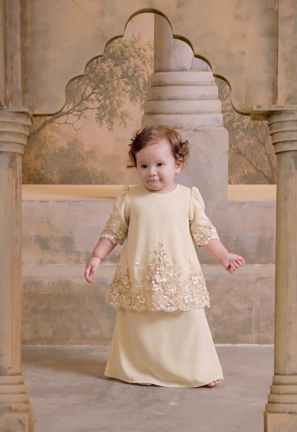 SUPER LUXE SERIES |MANOHARA BABY DRESS 2.0 - CREAM