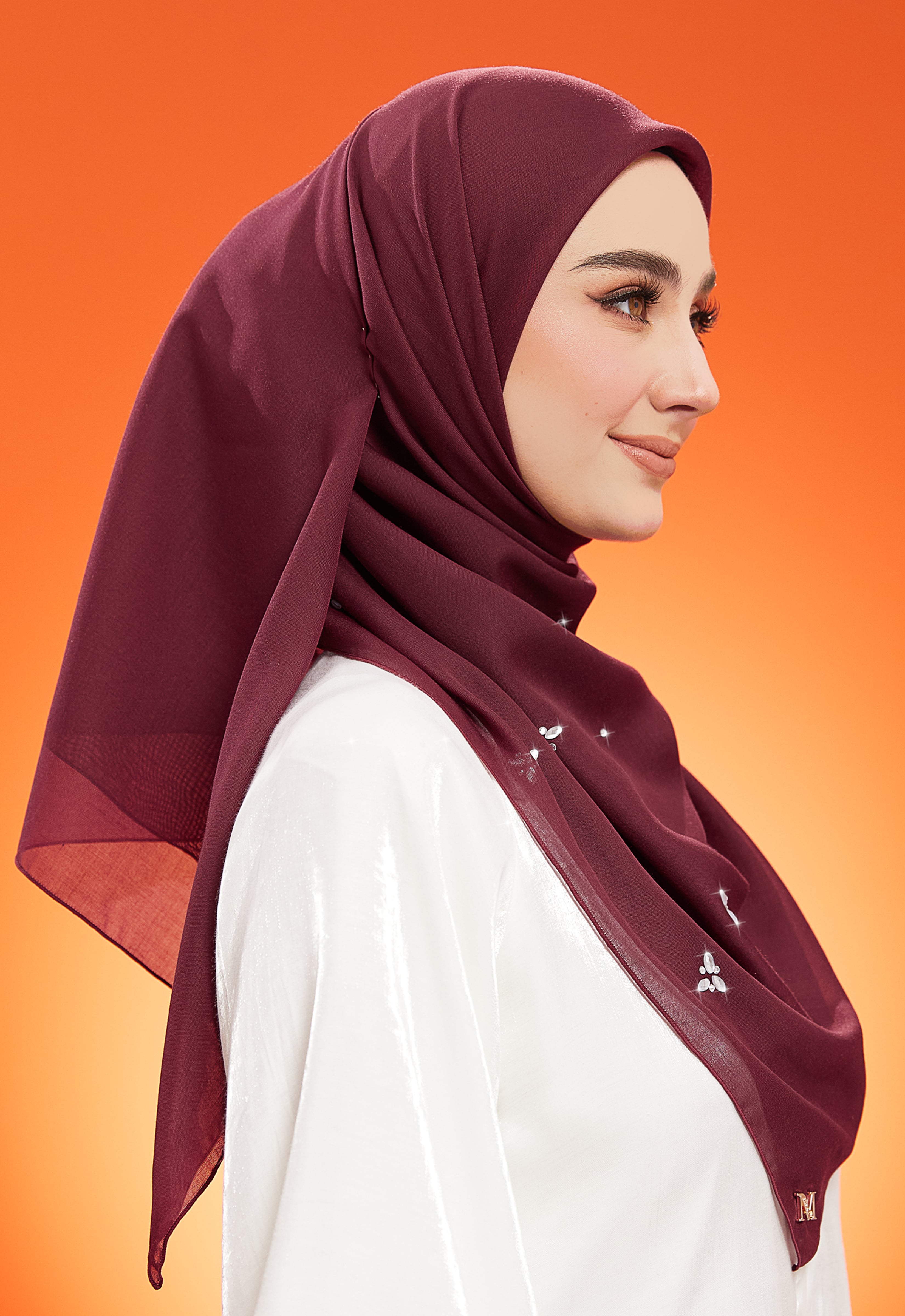 IRIS PLAIN STONE BAWAL - MAROON