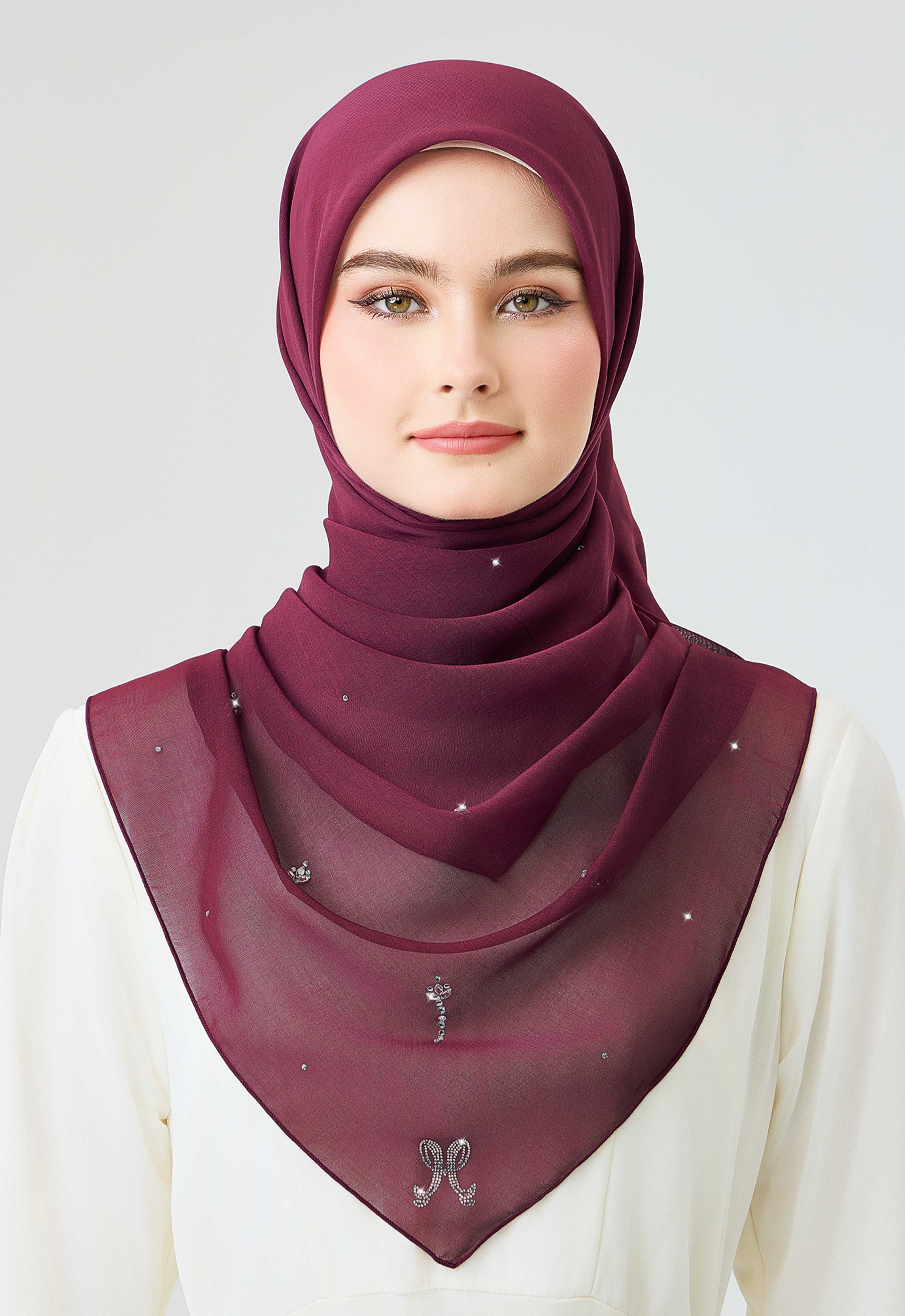 Tulip Plain Stone - Burgundy