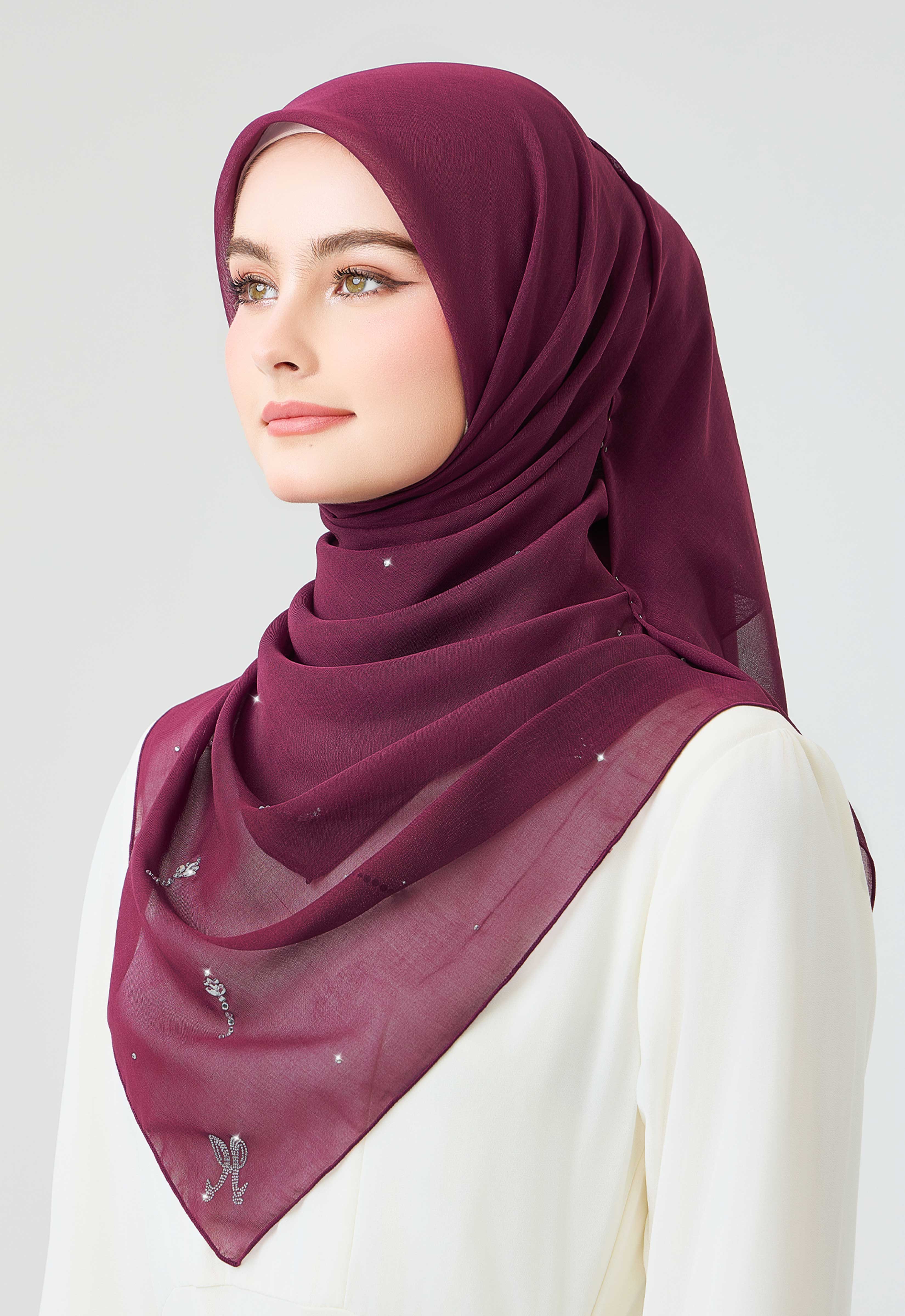 Tulip Plain Stone - Burgundy
