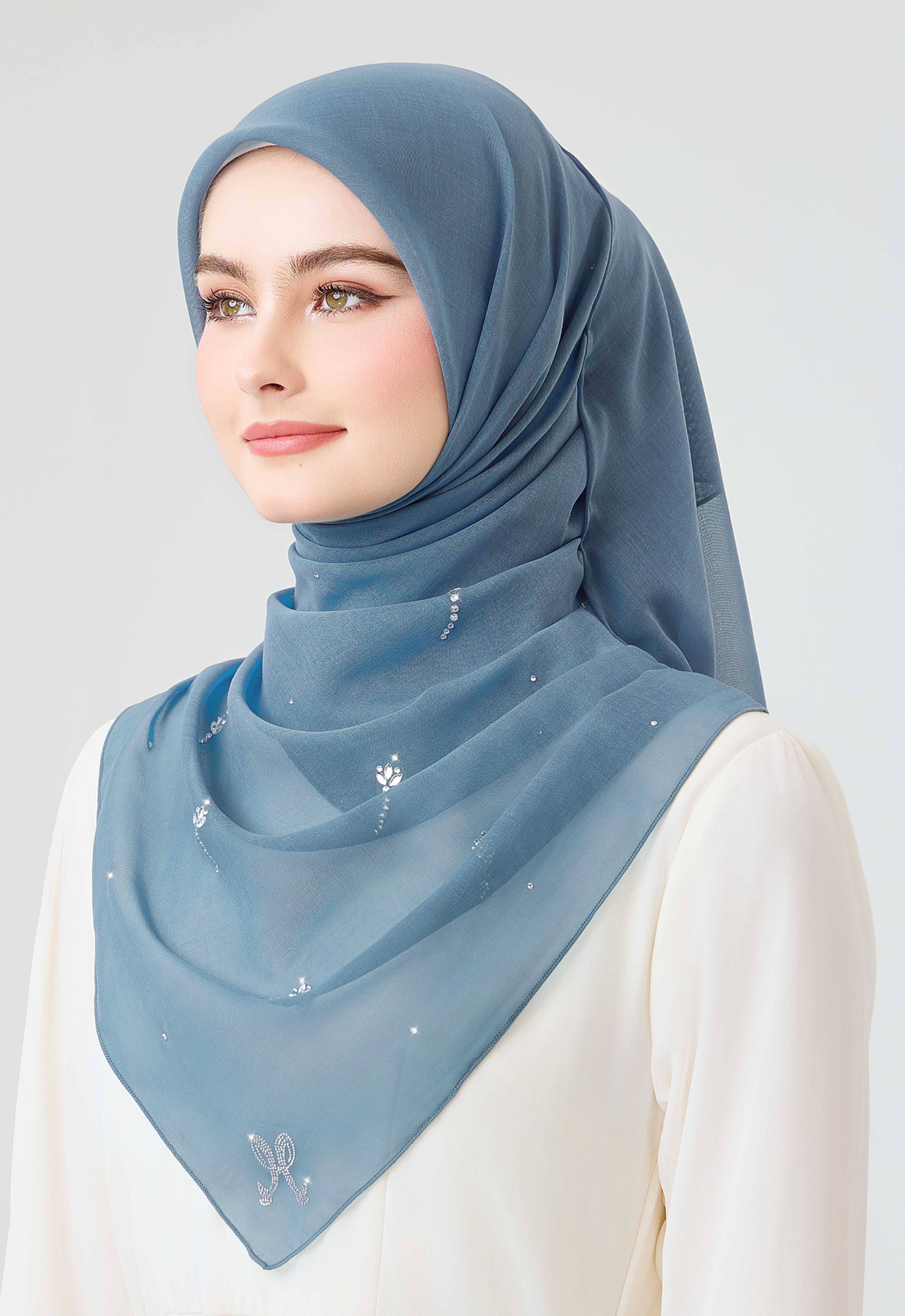 Tulip Plain Stone - Dusty Blue