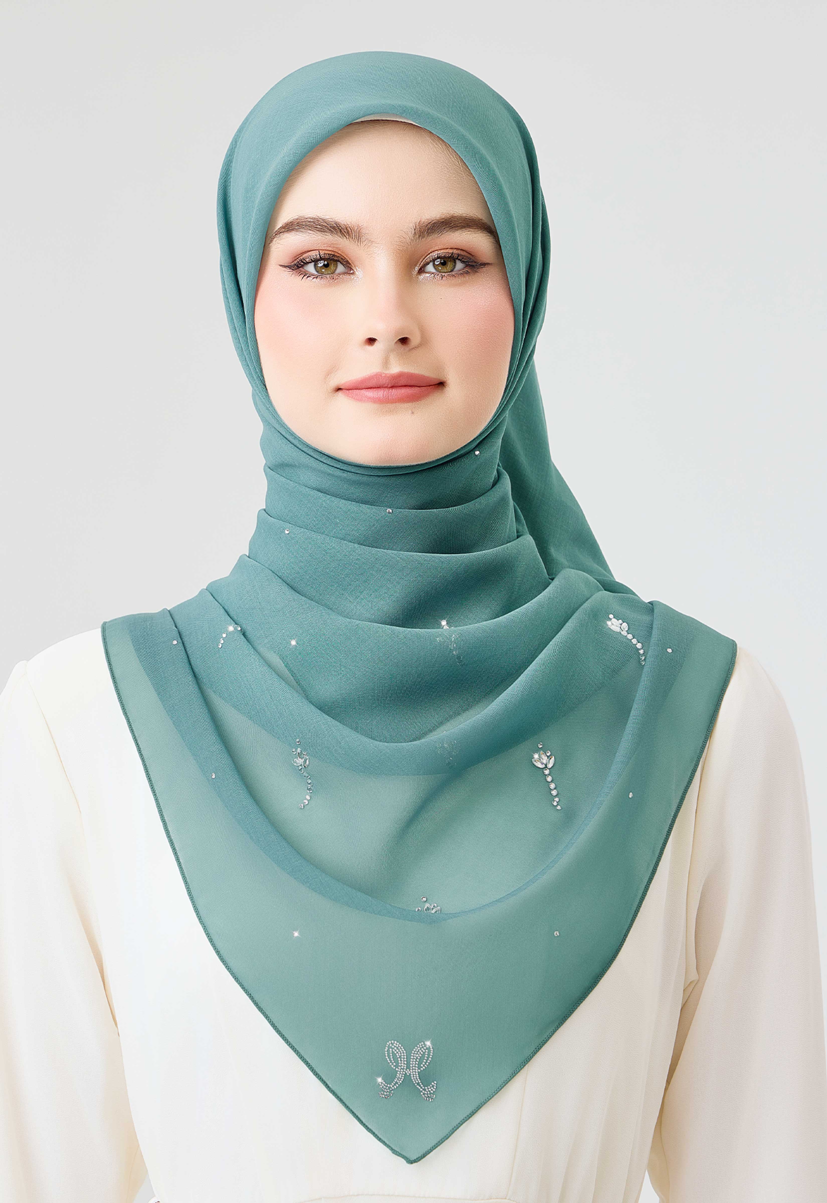 Tulip Plain Stone - Teal Blue