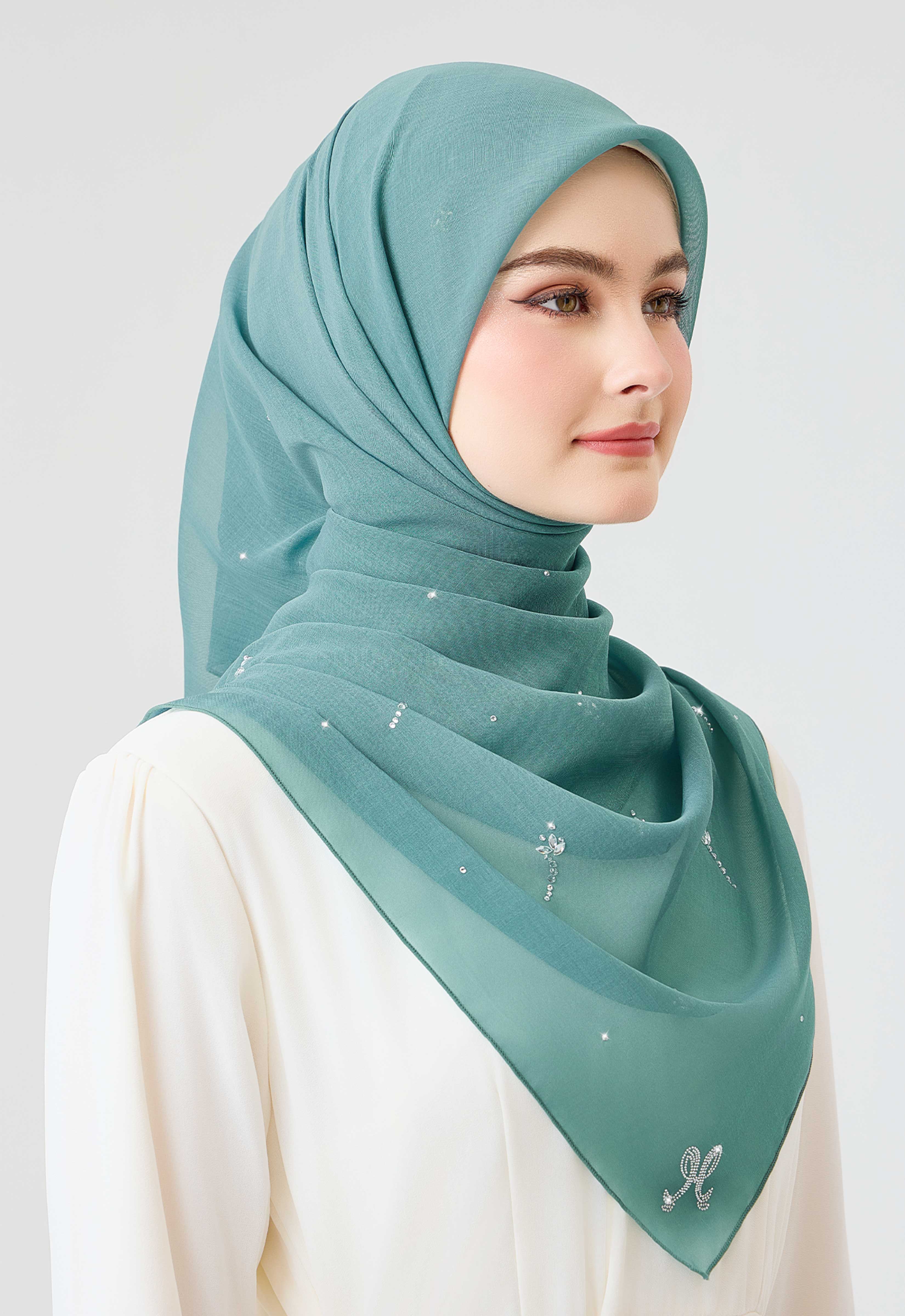 Tulip Plain Stone - Teal Blue