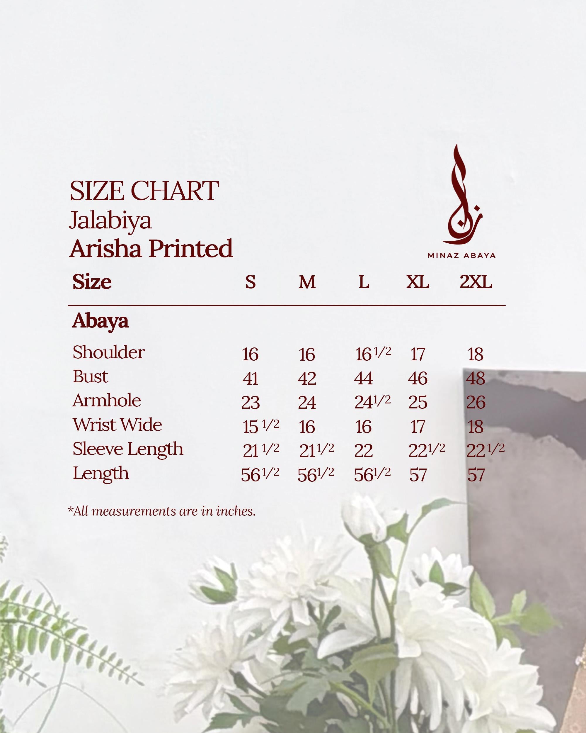 MINAZ JALABIYA | ARISHA PRINTED JALABIYA - BEIGE