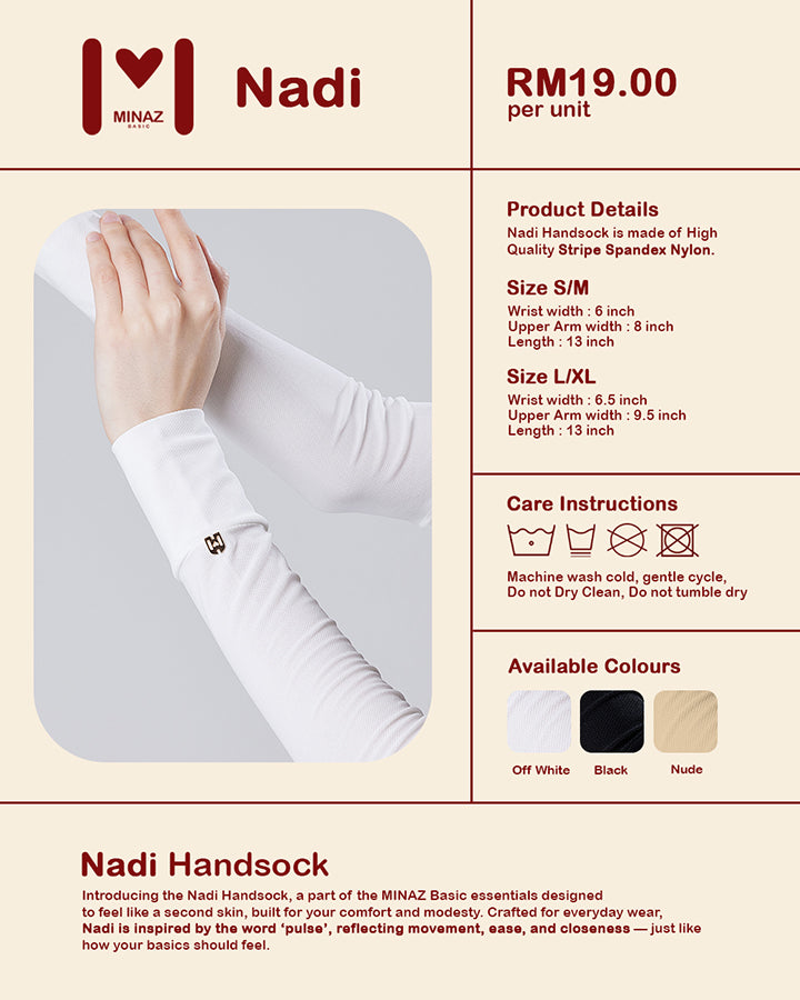 COMBO MINAZ BASIC | Tiara Snowcap, Tiara Innerneck Ninja, Nadi Handsock, Small Pin Brooch & Random Gift Box