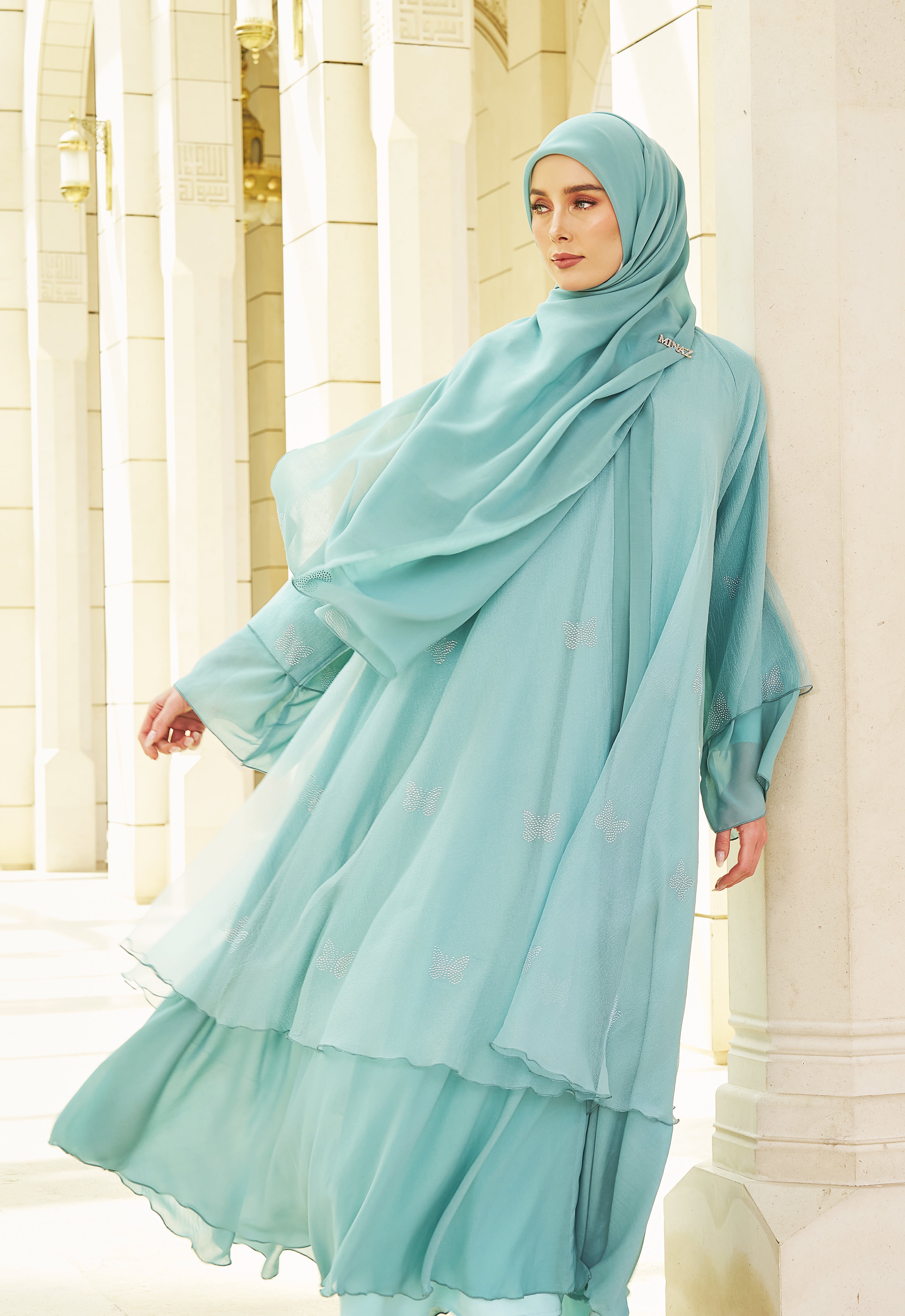 NAYLA CLASSIC ABAYA - TIFFANY BLUE