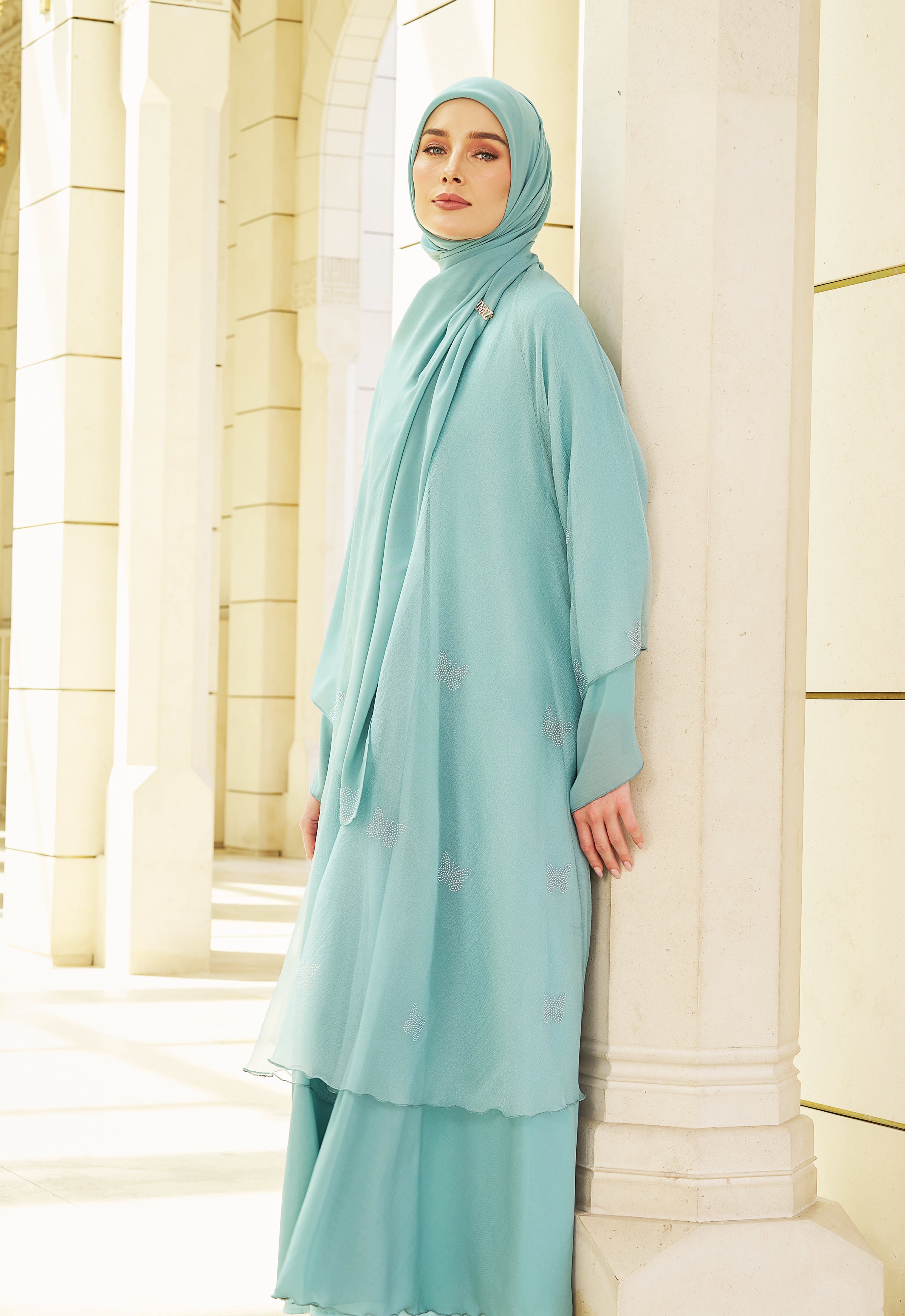 NAYLA CLASSIC ABAYA - TIFFANY BLUE