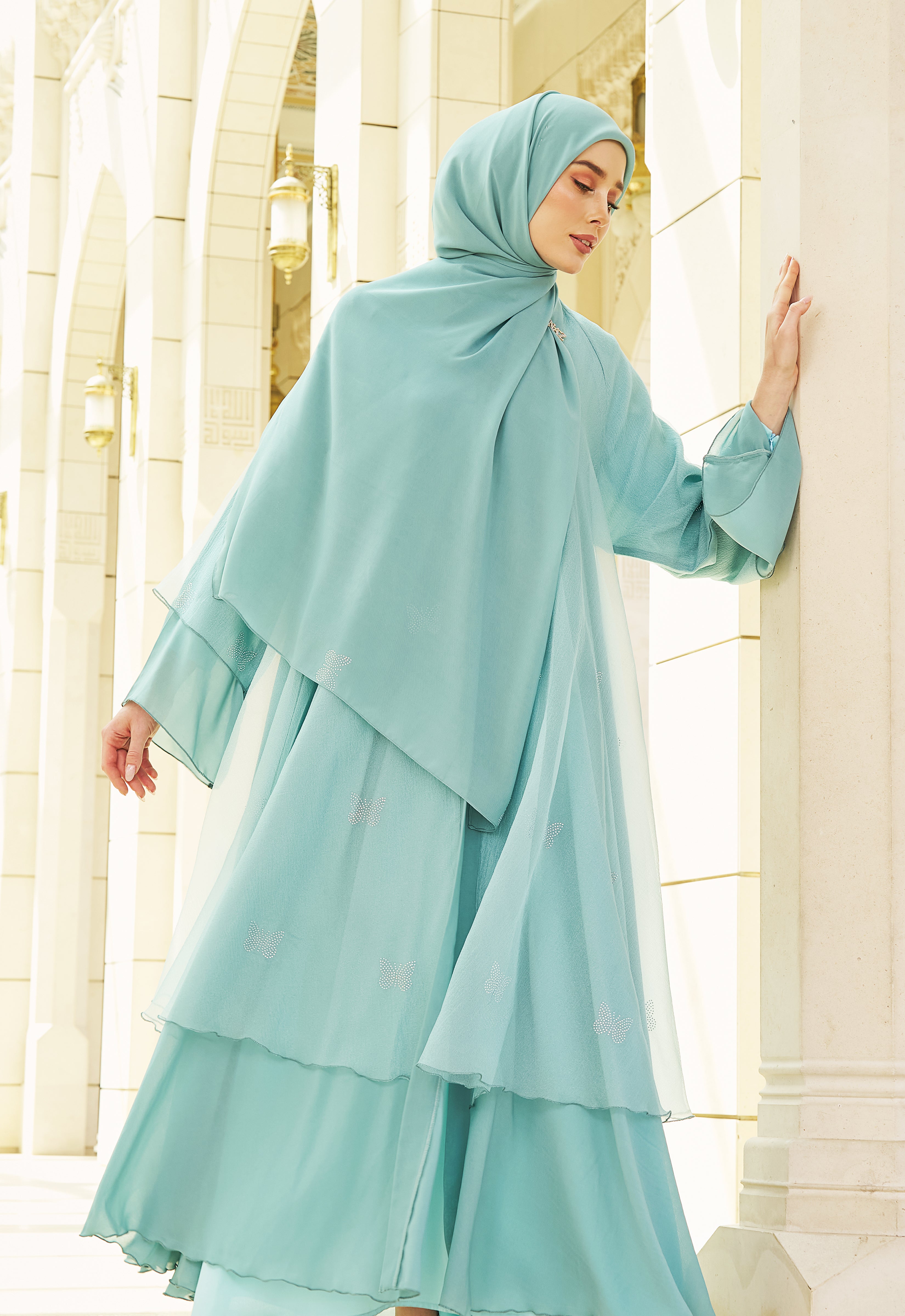 NAYLA CLASSIC ABAYA - TIFFANY BLUE