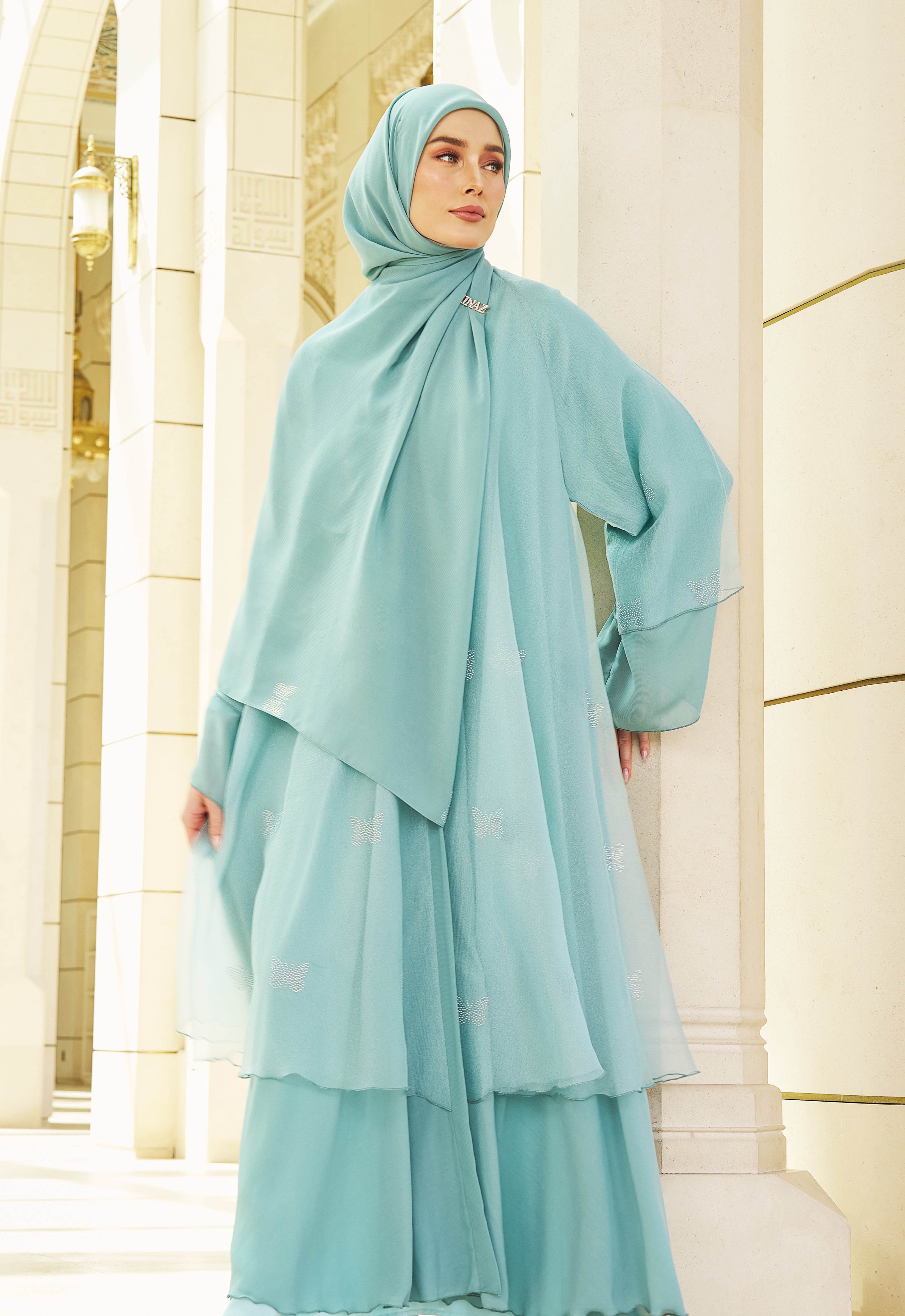 NAYLA CLASSIC ABAYA - TIFFANY BLUE