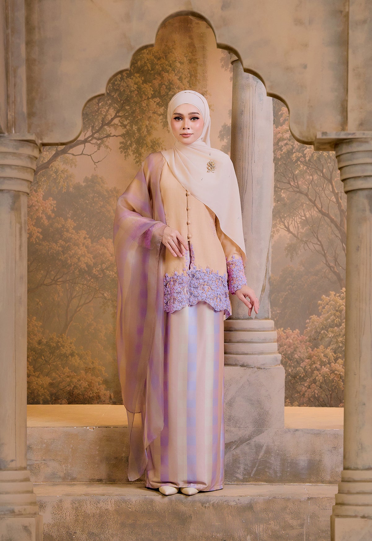 NILAM SERIES | NILAM LACEY KEBAYA - BUTTERMILK LAVENDER