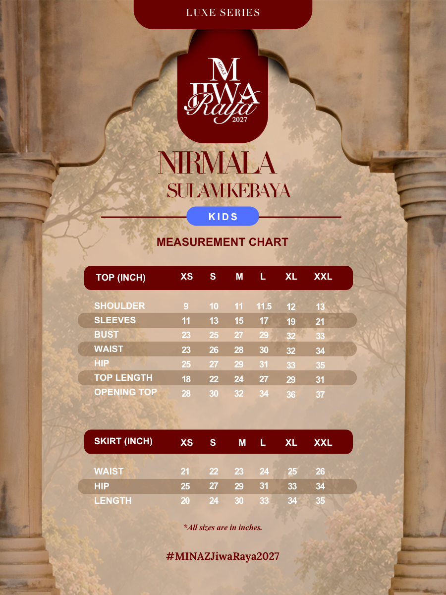 NIRMALA SERIES | NIRMALA  KEBAYA SULAM KIDS - AQUA MELON
