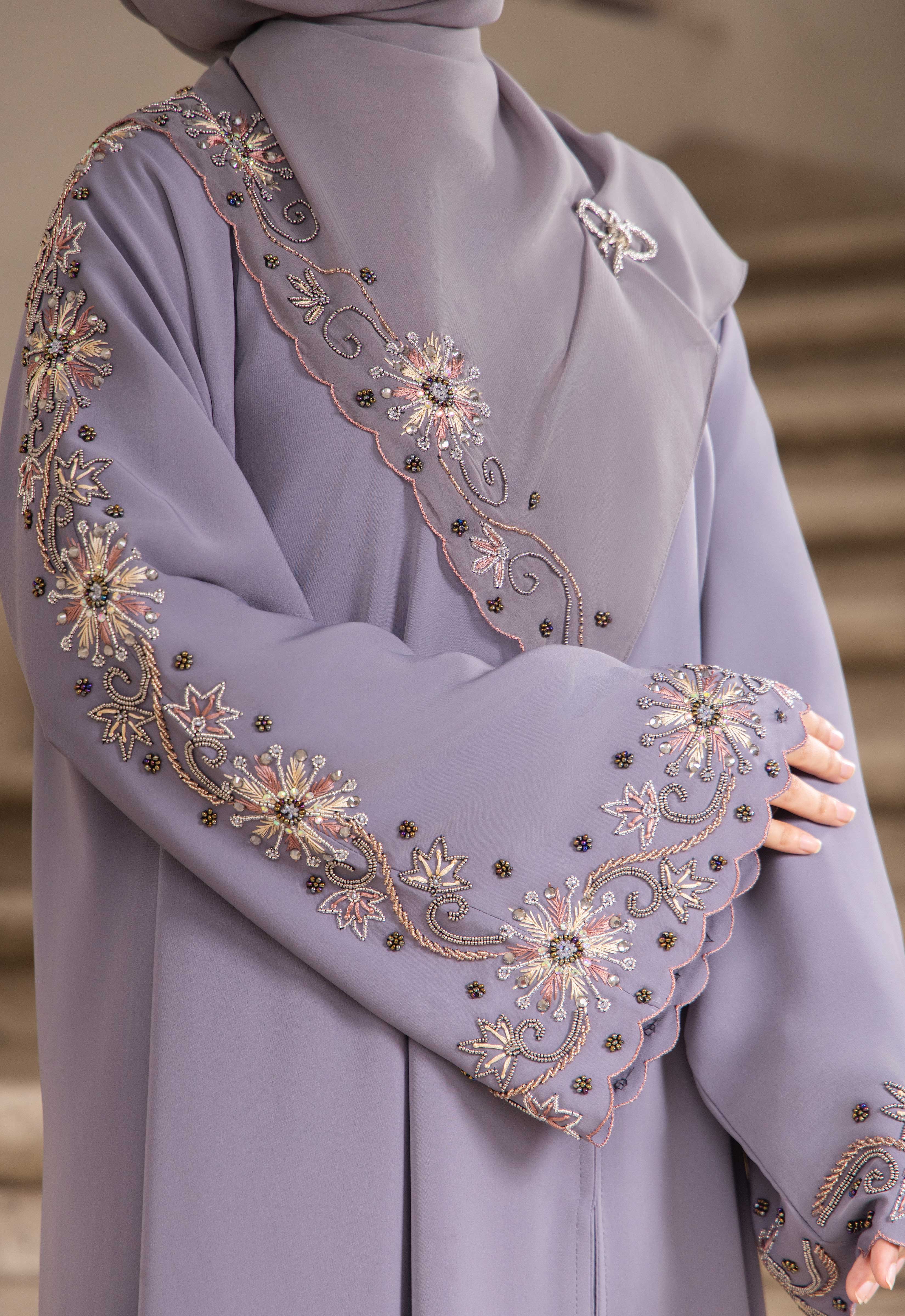 NAJJAH PREMIUM ABAYA - GRAY