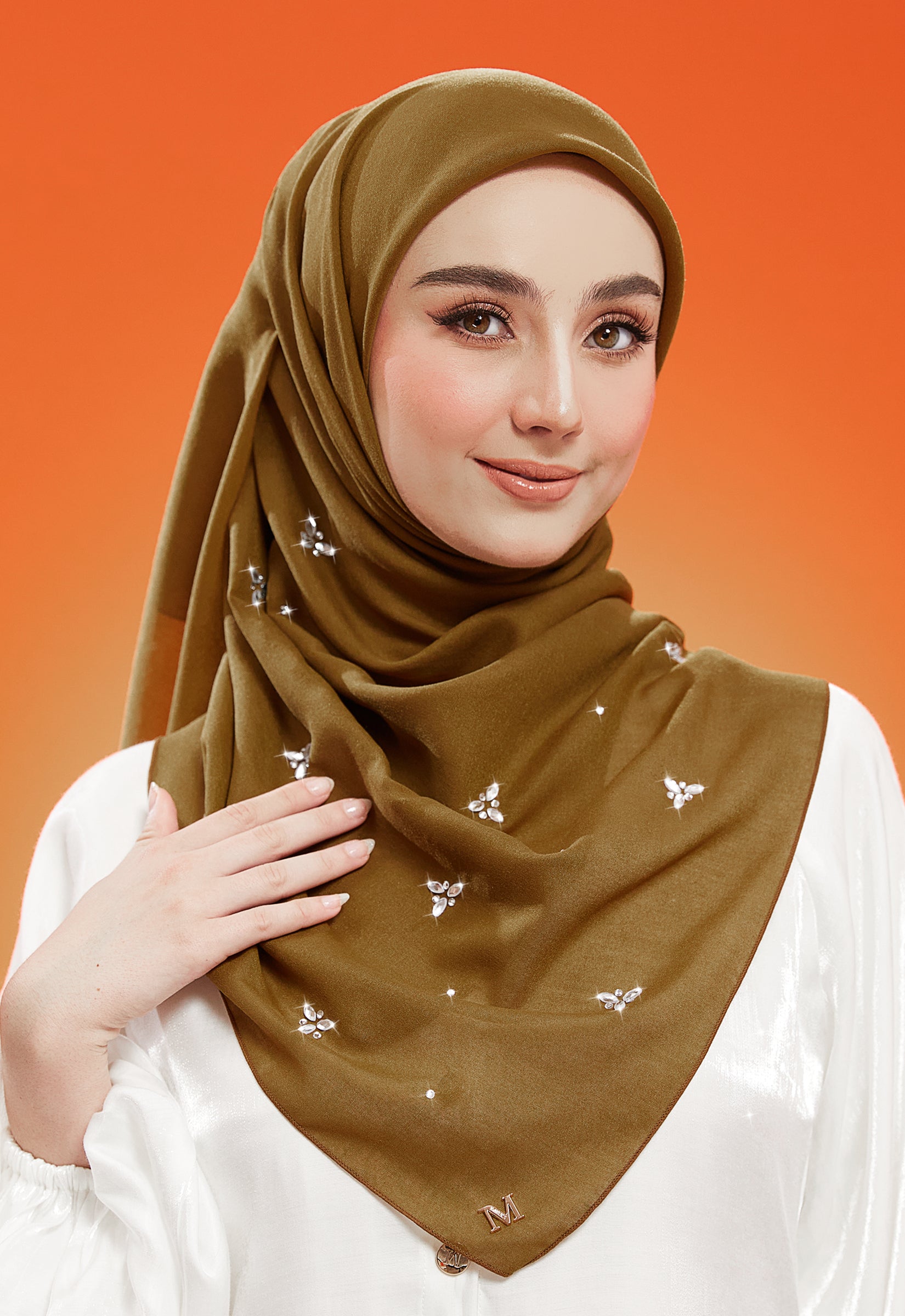 IRIS PLAIN STONE BAWAL - OLIVE BROWN