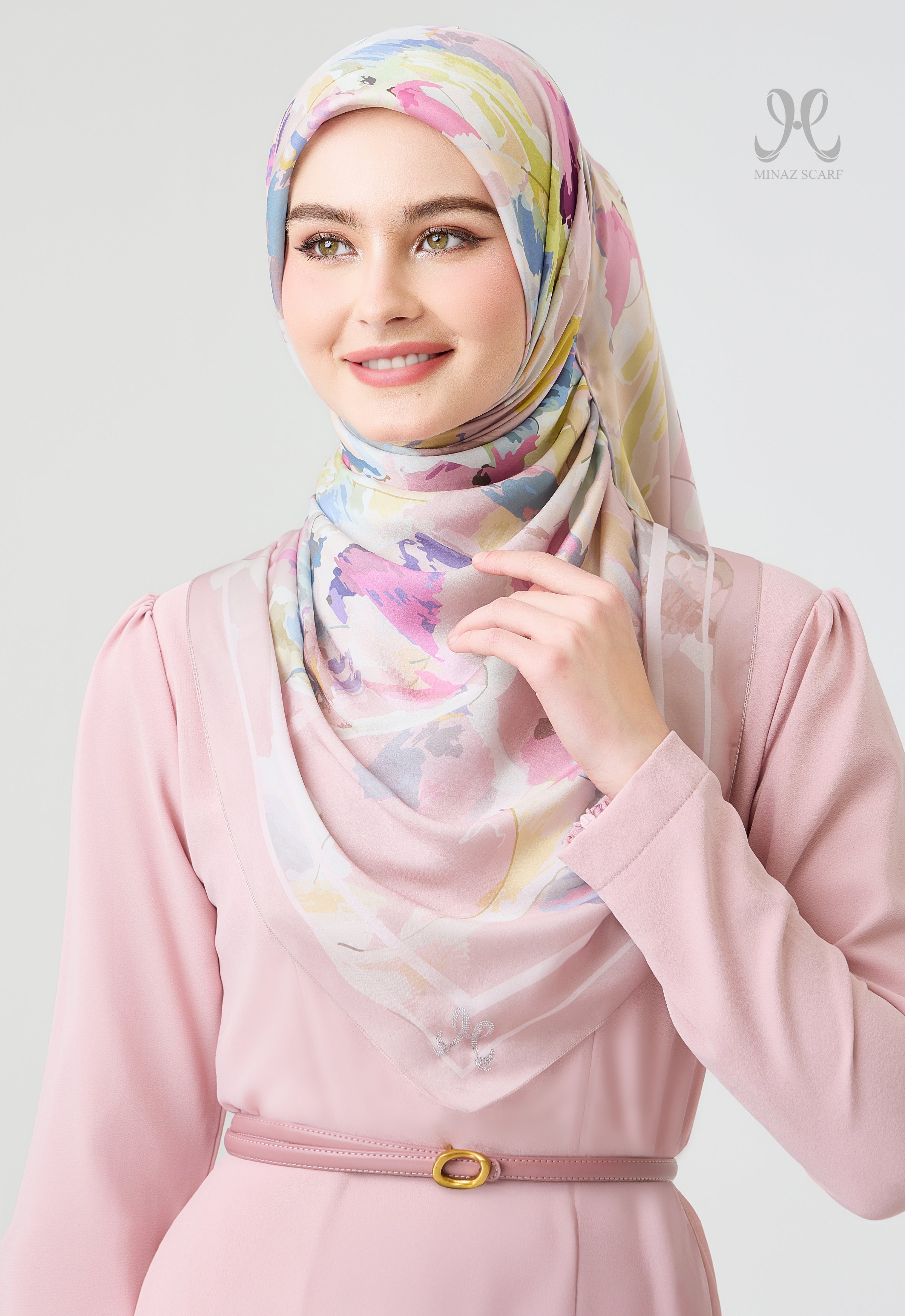 MINAZ Scarf | Origami - Dusty Pink