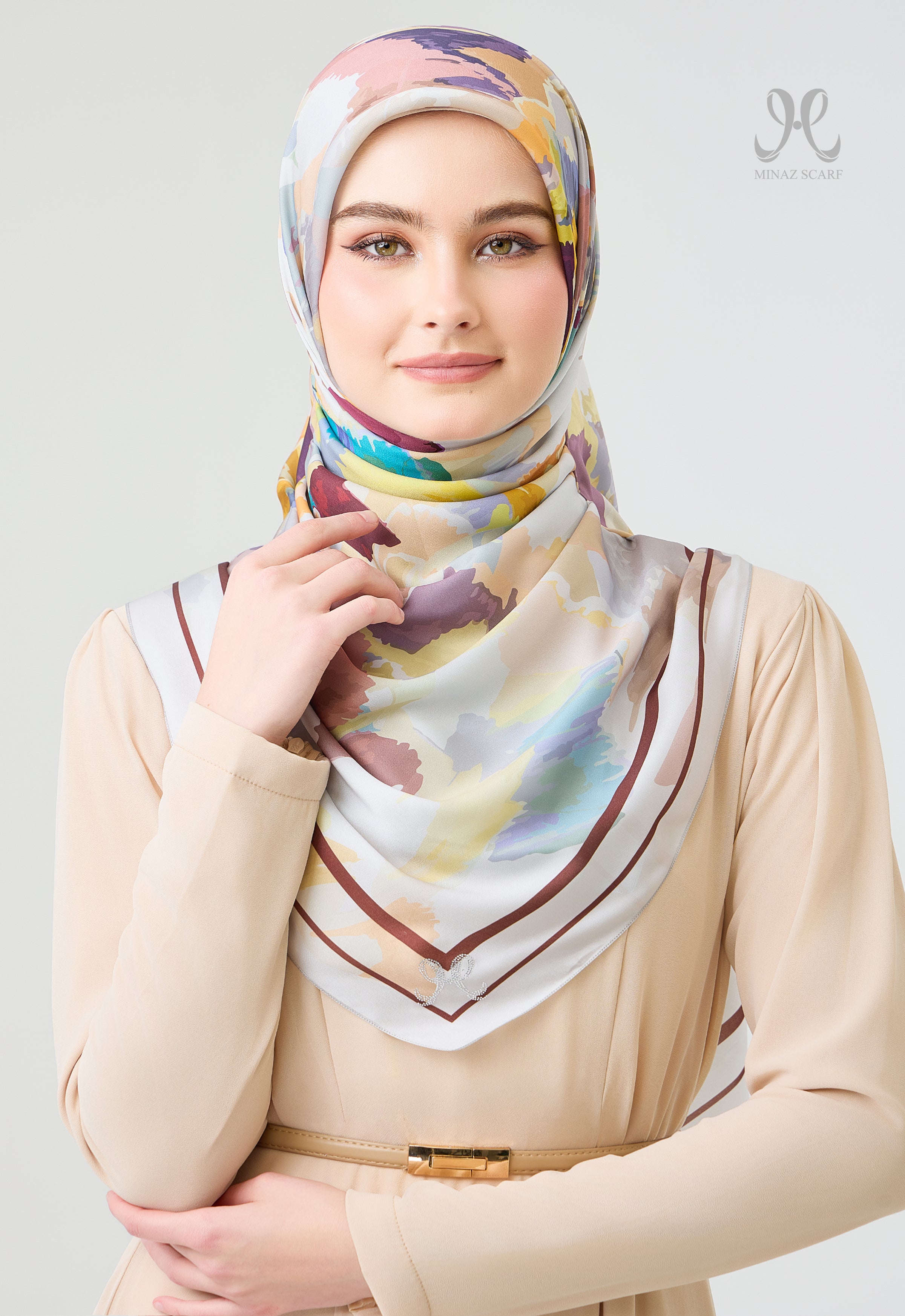 MINAZ Scarf | Origami - Light Gray