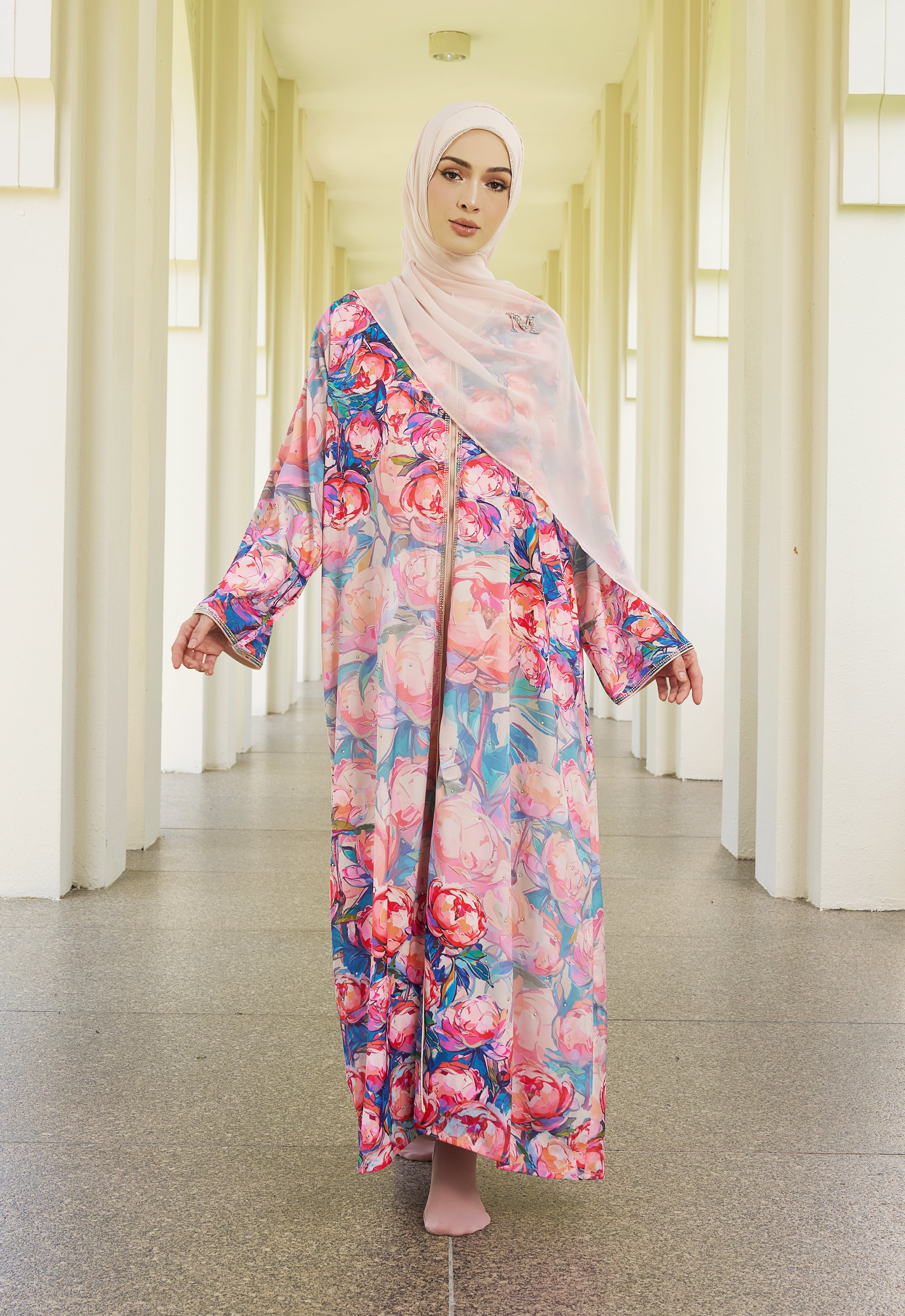 JIWA PRINTED LUXE ABAYA - DEALOVA