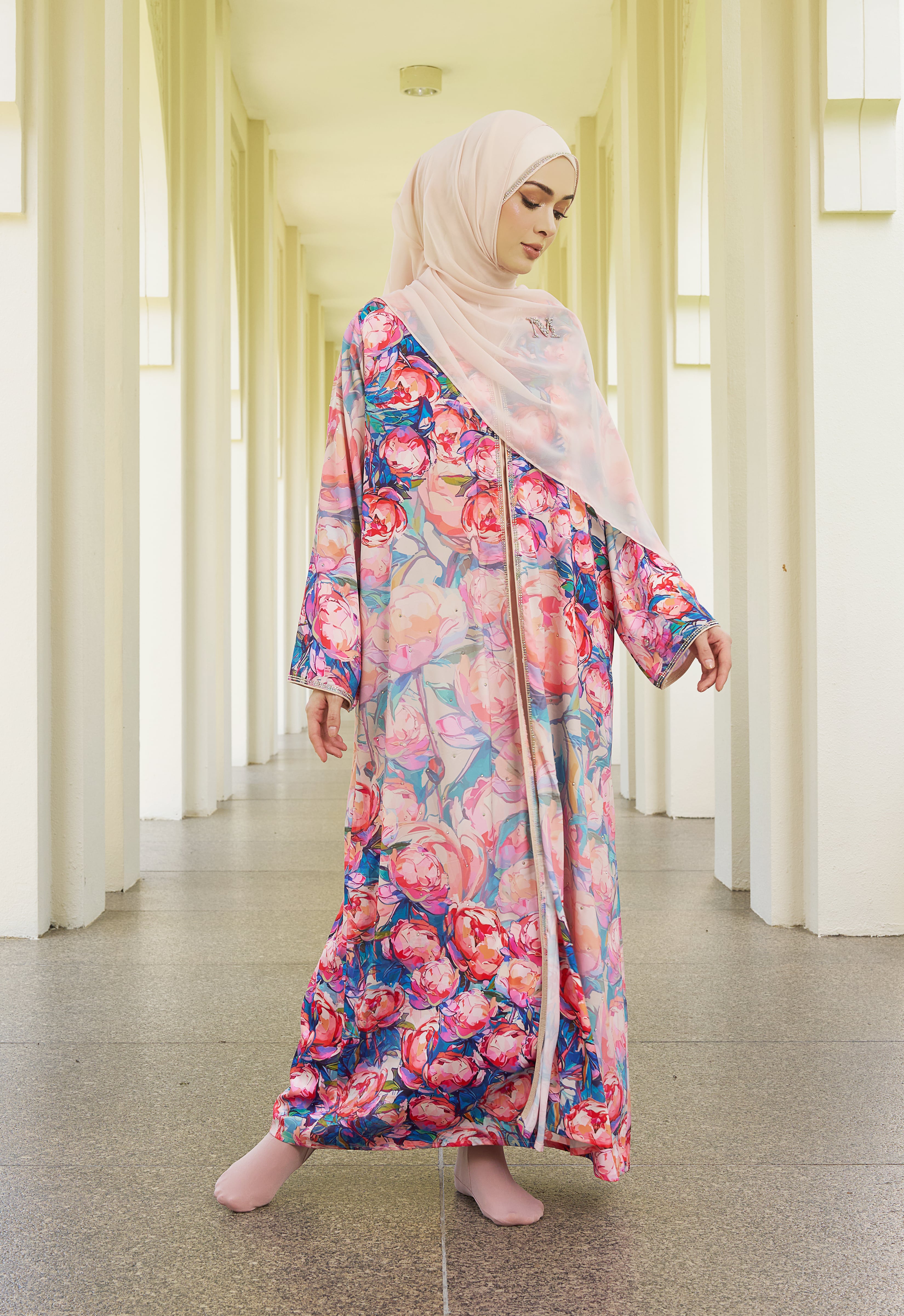 JIWA PRINTED LUXE ABAYA - DEALOVA