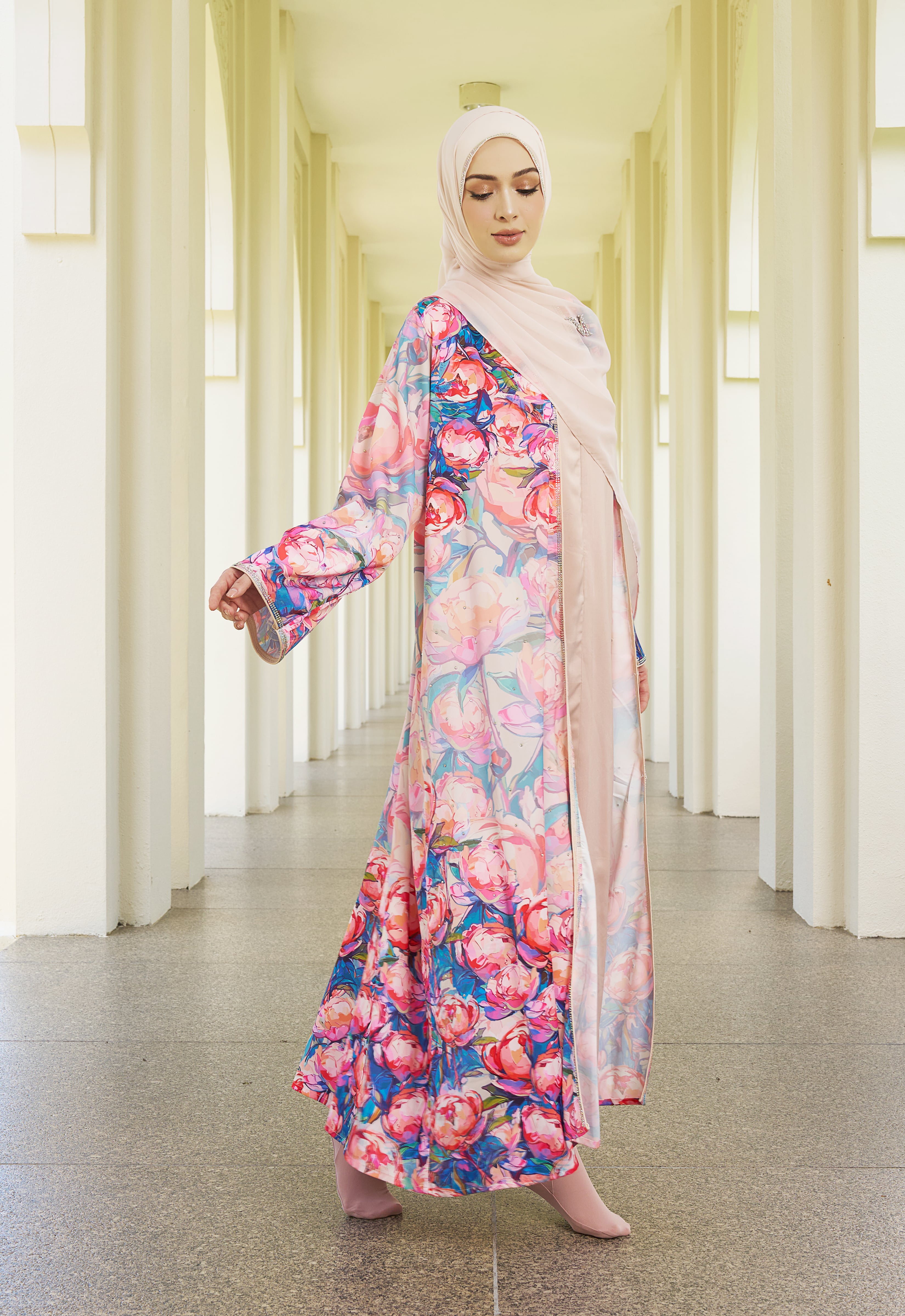 JIWA PRINTED LUXE ABAYA - DEALOVA