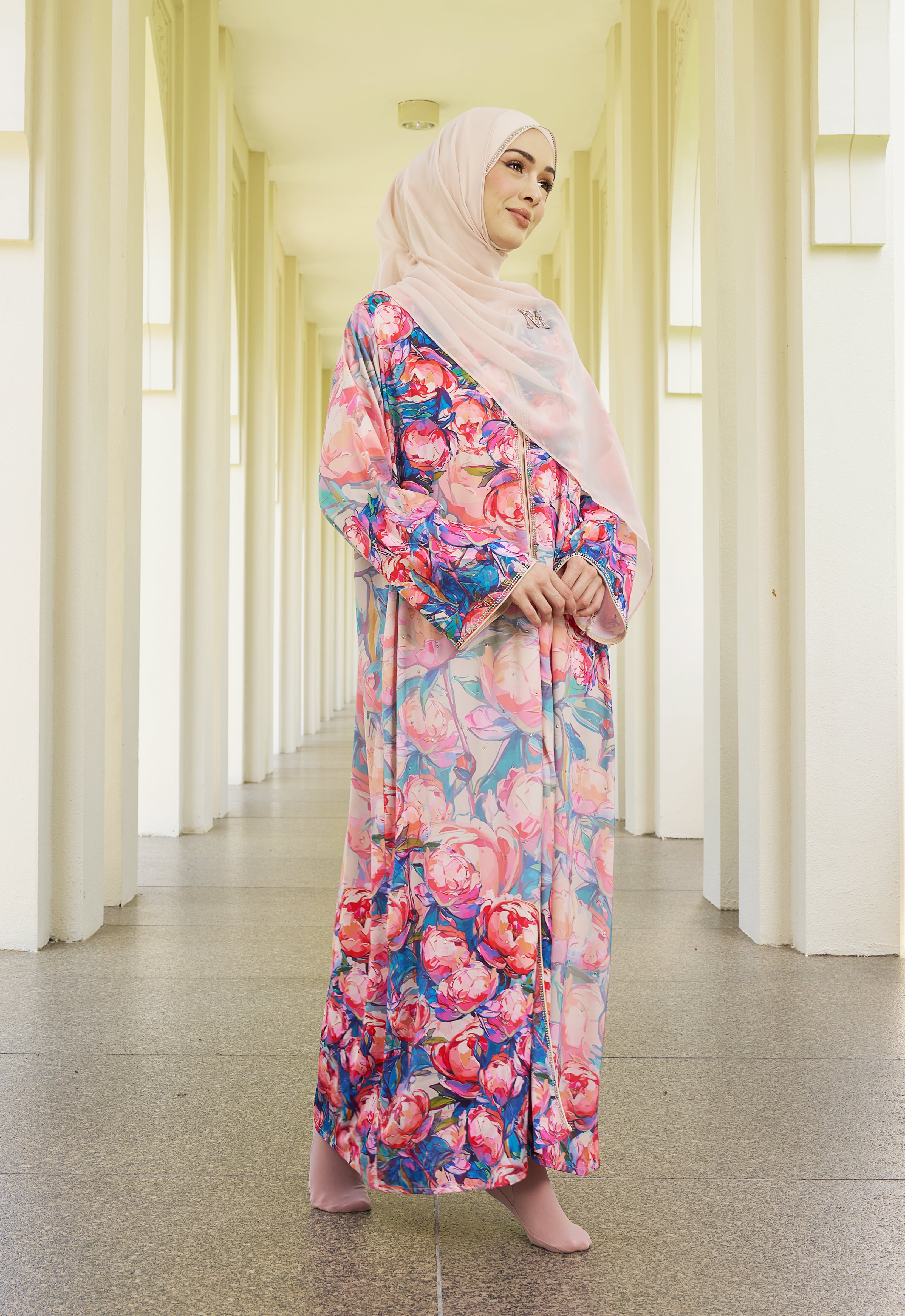 JIWA PRINTED LUXE ABAYA - DEALOVA