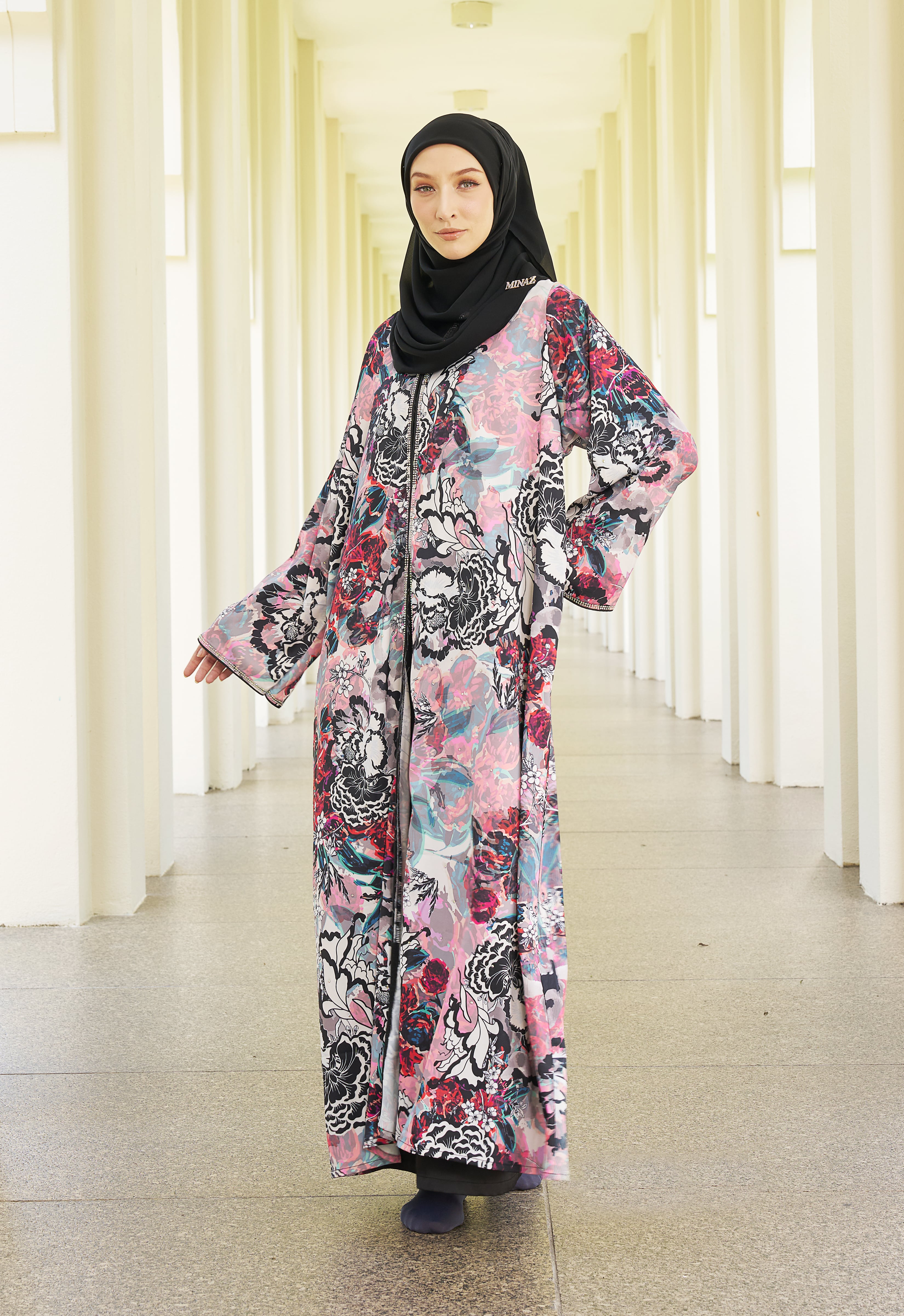 JIWA PRINTED LUXE ABAYA - MANROSE