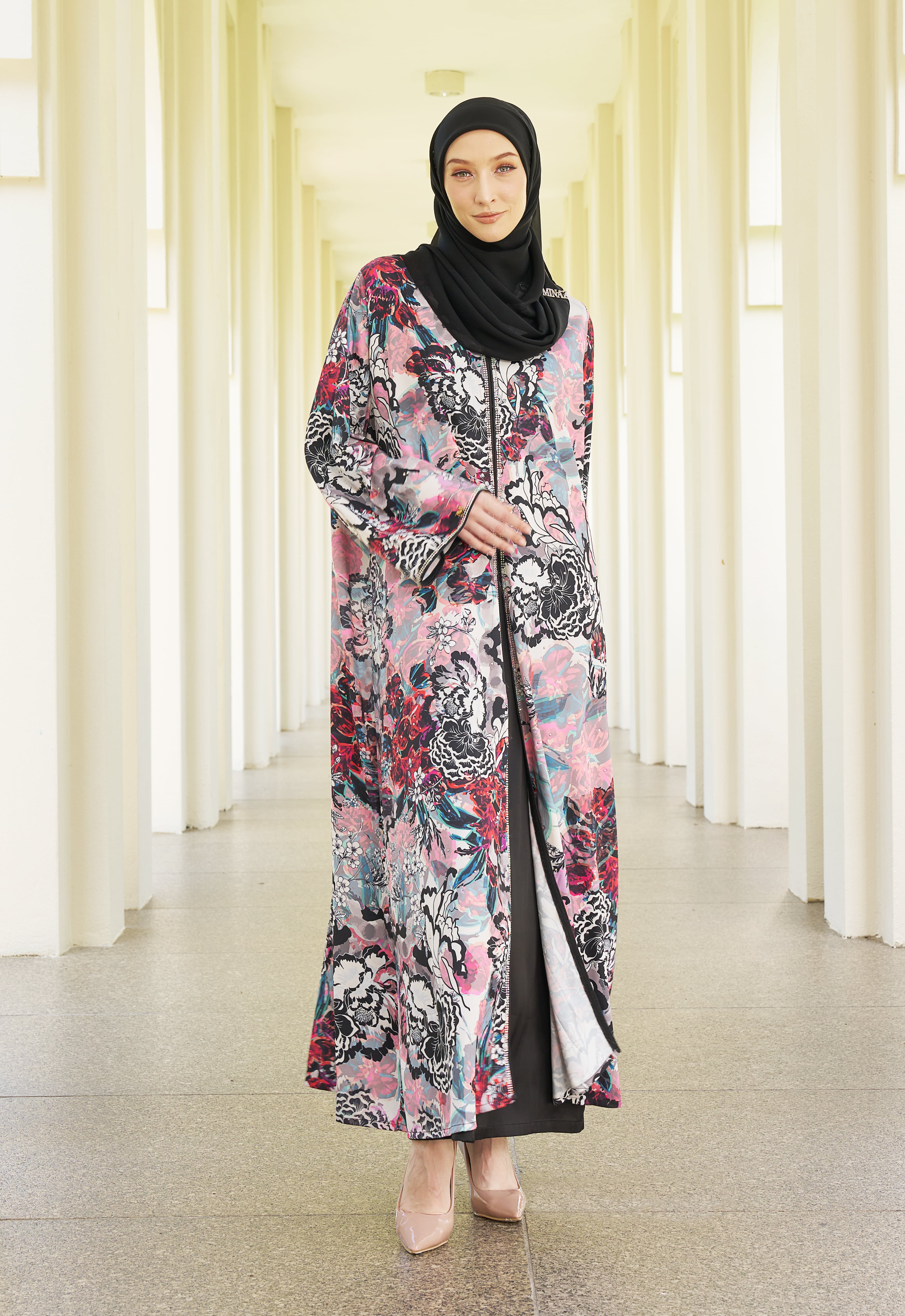 JIWA PRINTED LUXE ABAYA - MANROSE