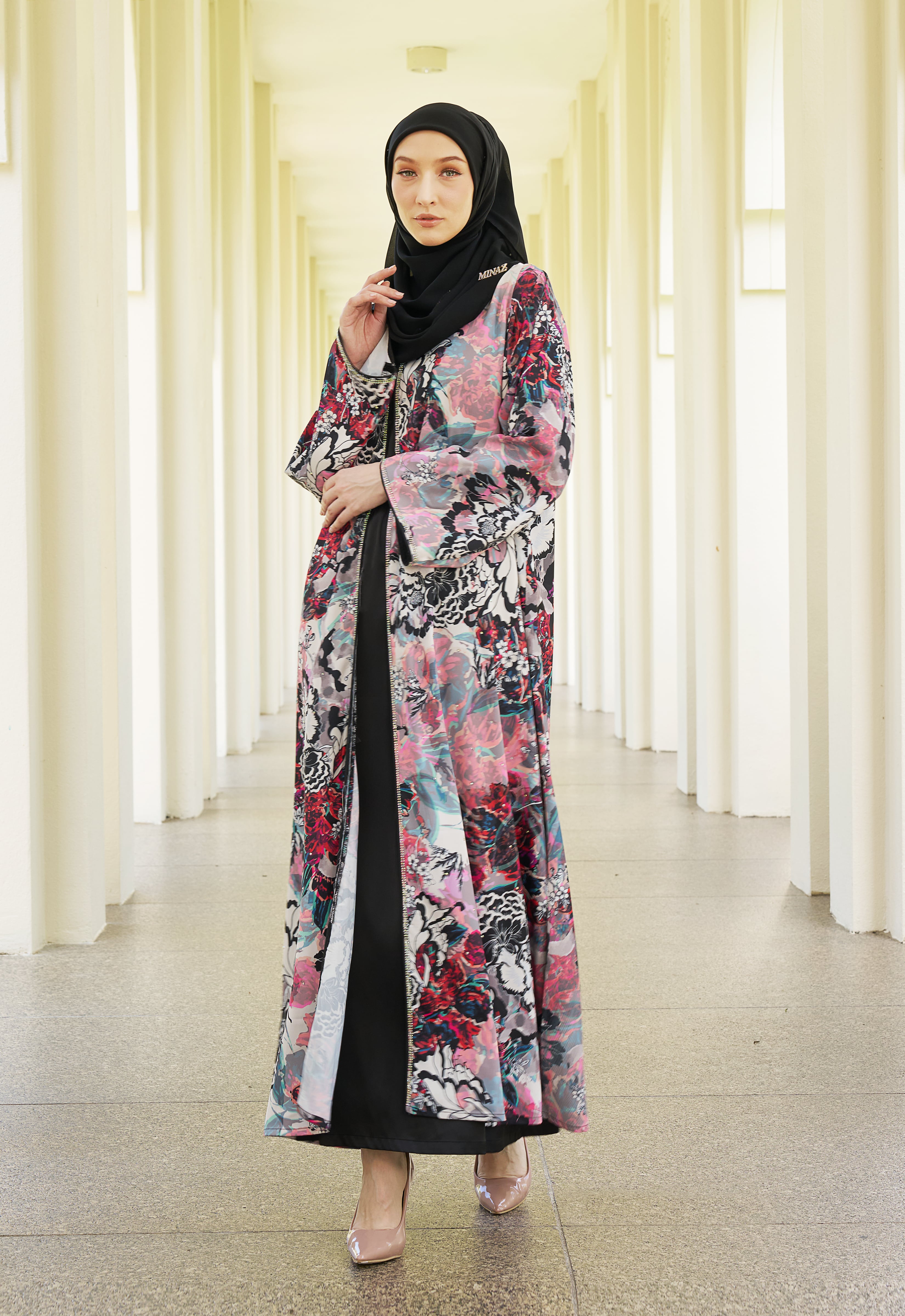 JIWA PRINTED LUXE ABAYA - MANROSE