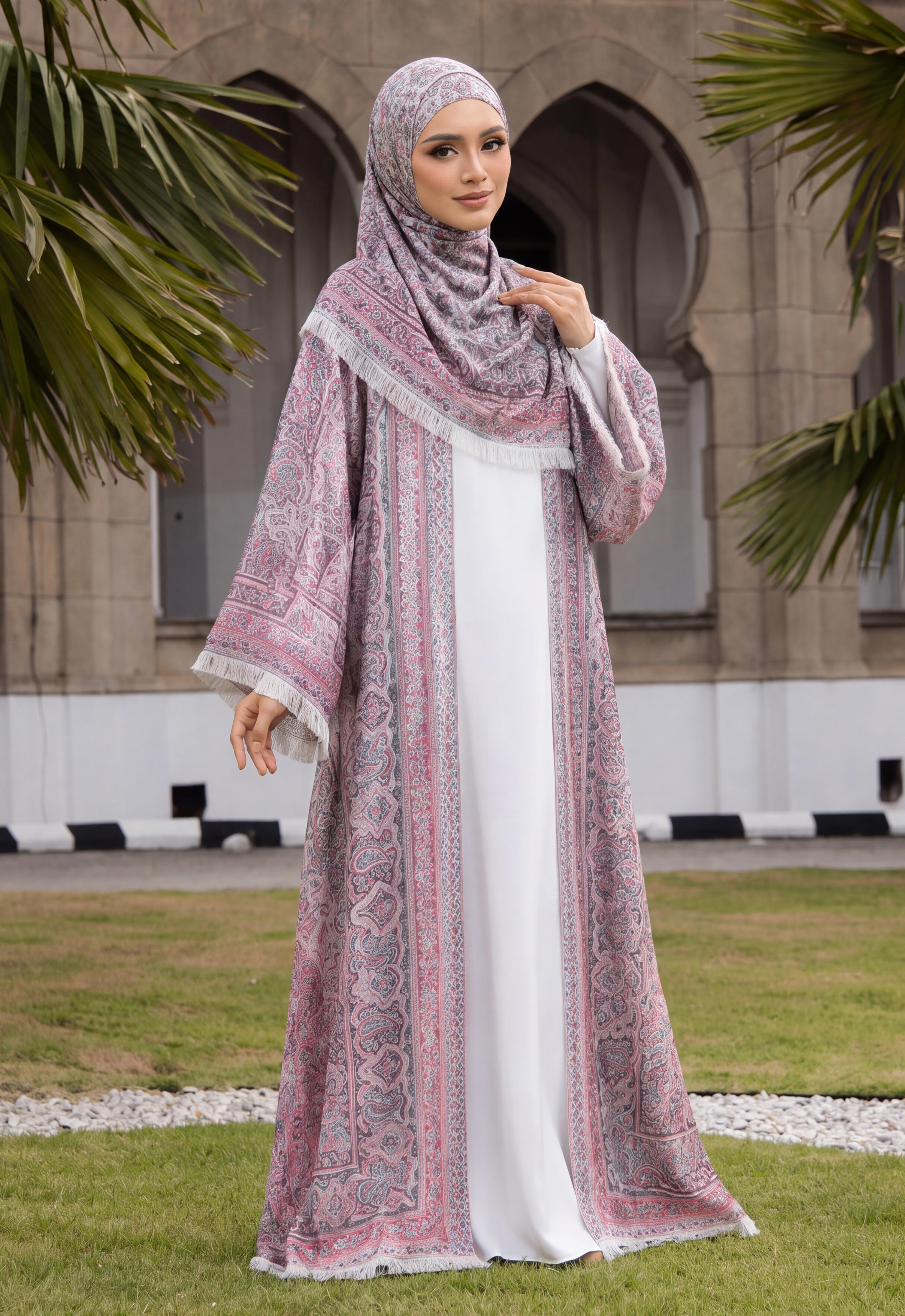 MINAZ JALABIYA | PASHMINA ABAYA - ROSE
