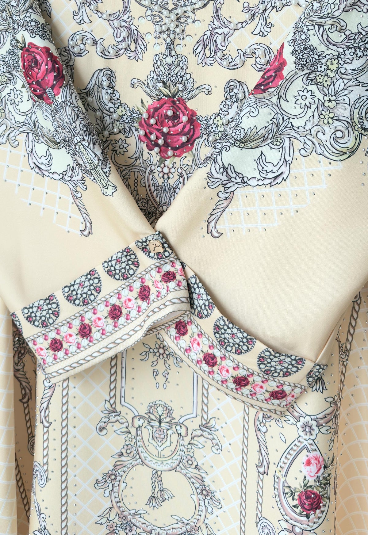 QAMRA PRINTED JALABIYA - YELLOW