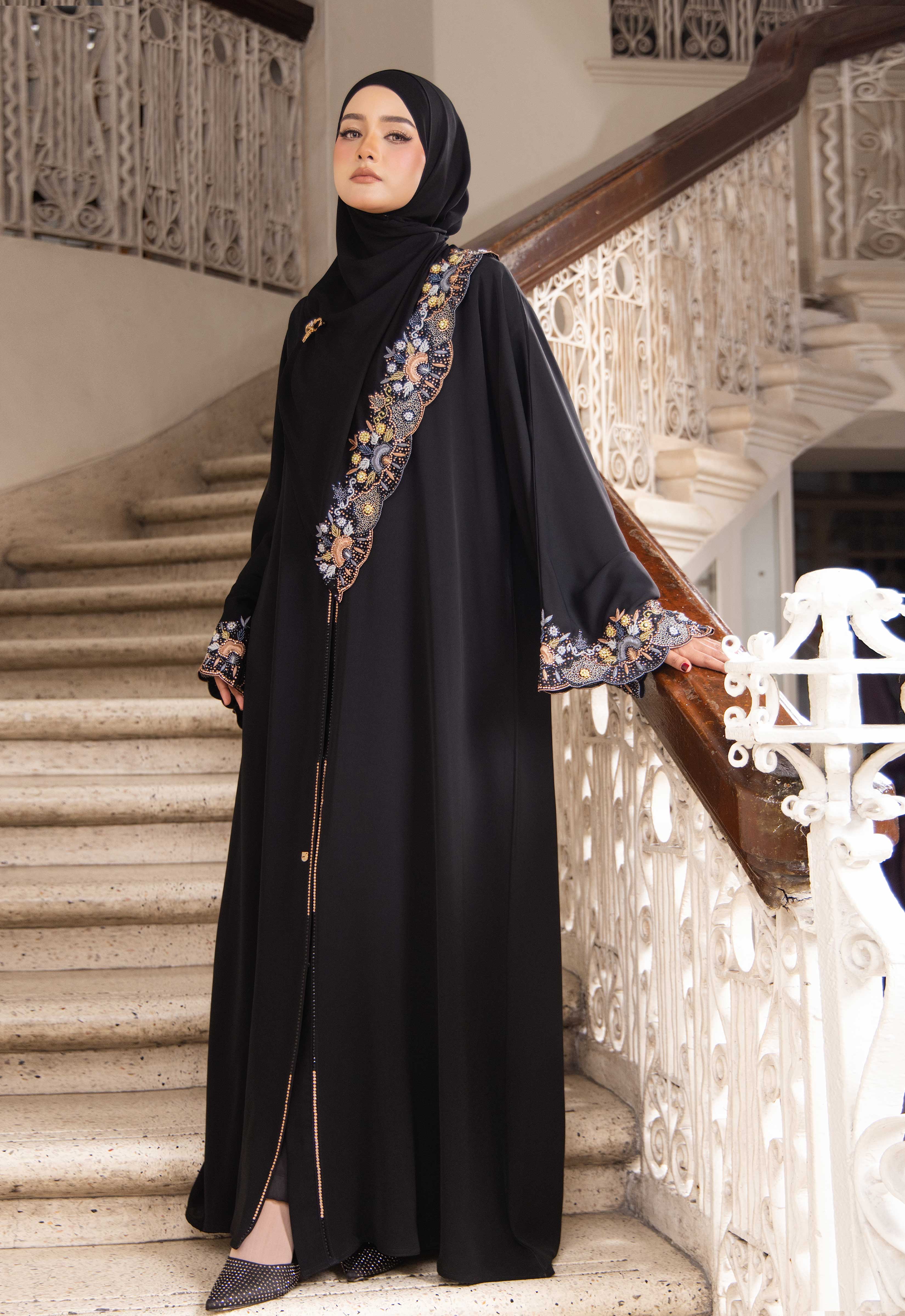 QASRINA PREMIUM ABAYA - BLACK