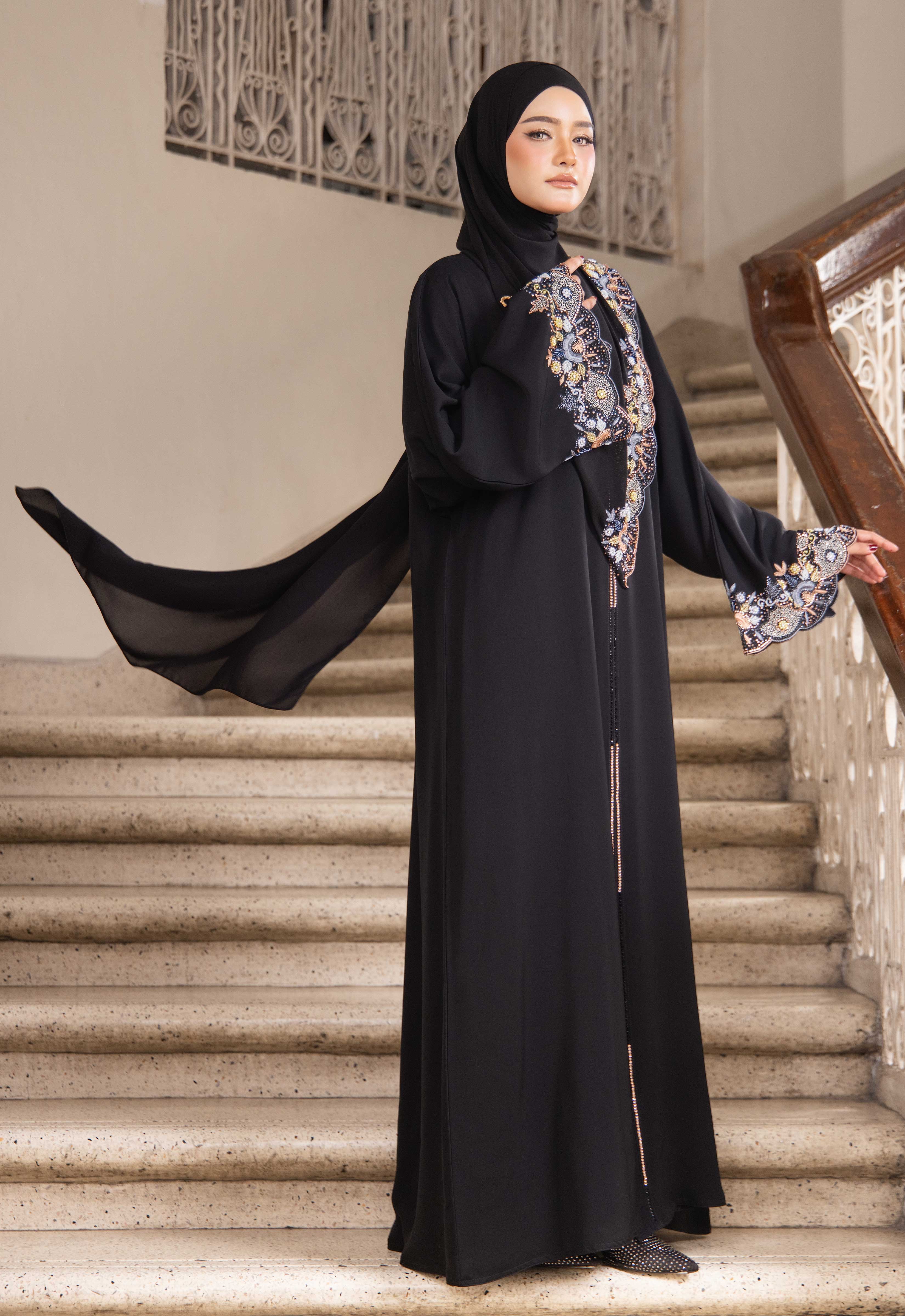 QASRINA PREMIUM ABAYA - BLACK