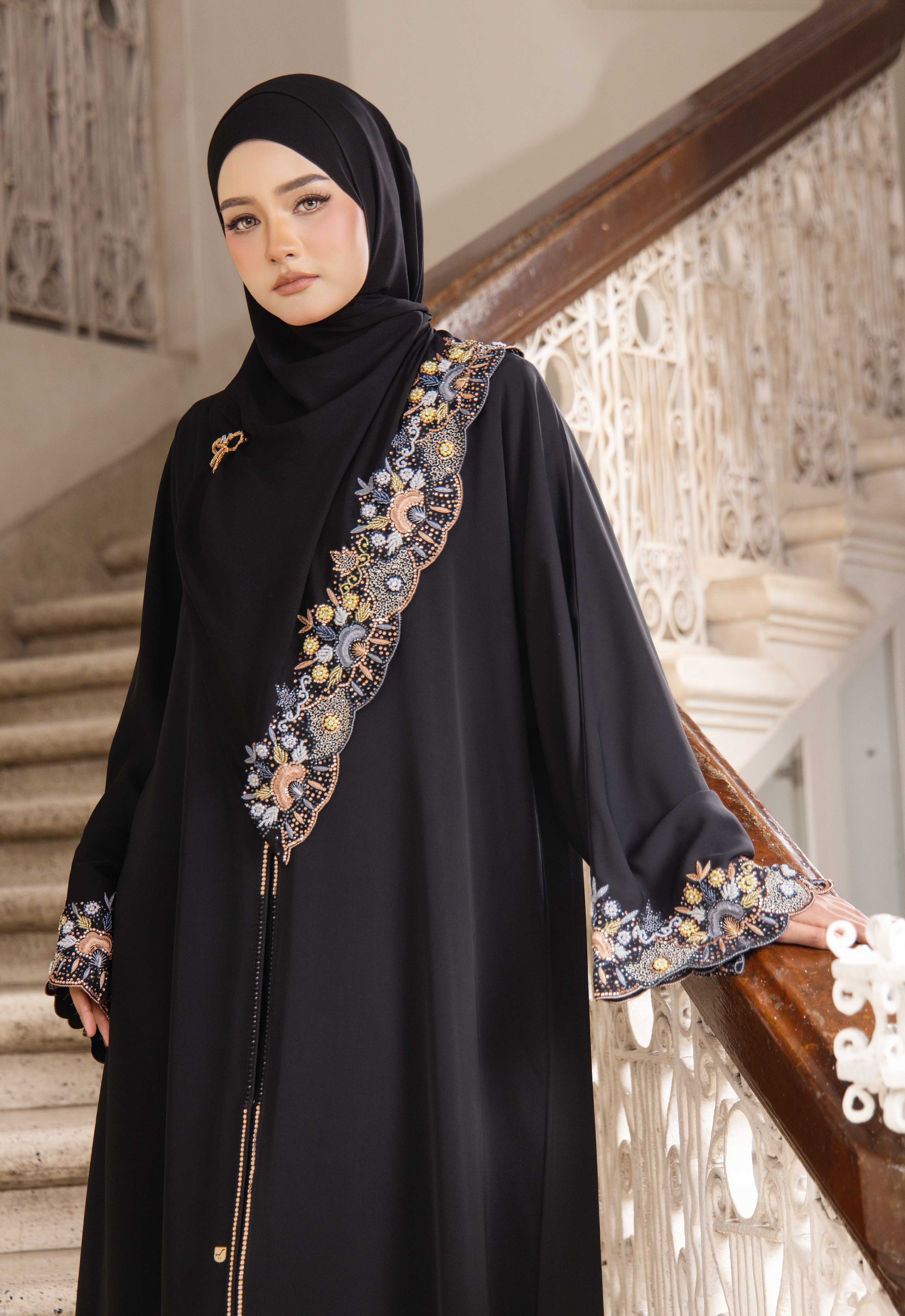 QASRINA PREMIUM ABAYA - BLACK