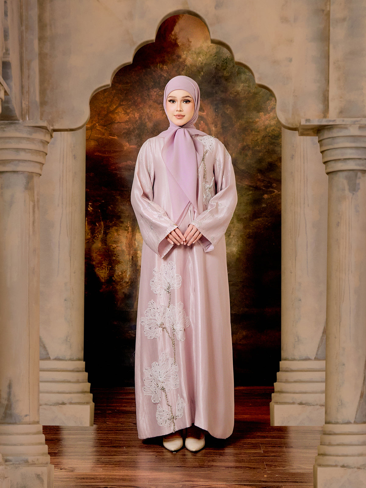 LUXE SERIES |SANDRA CARDIGAN JOOBAH - DUSTY PURPLE