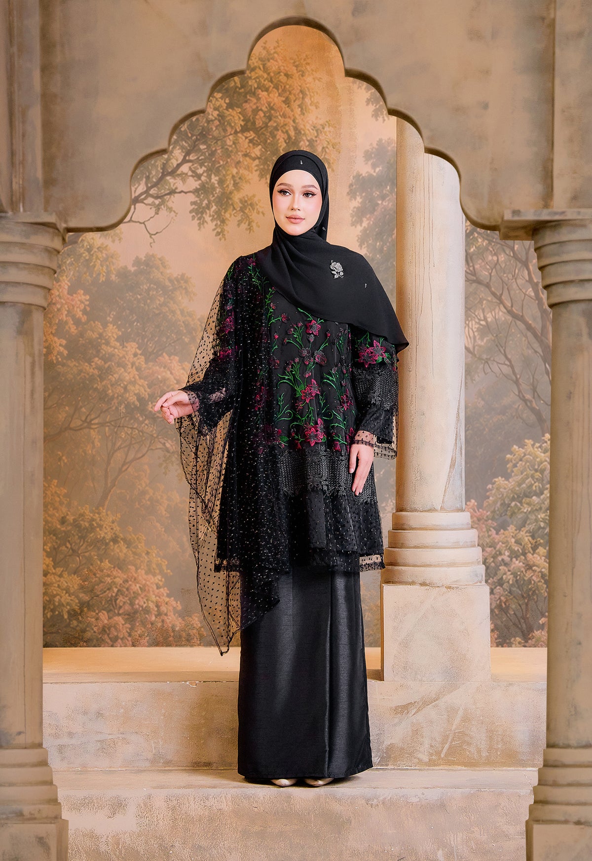 LUXE SERIES | SEROJA LACEY KURUNG RIAW  - BLACK